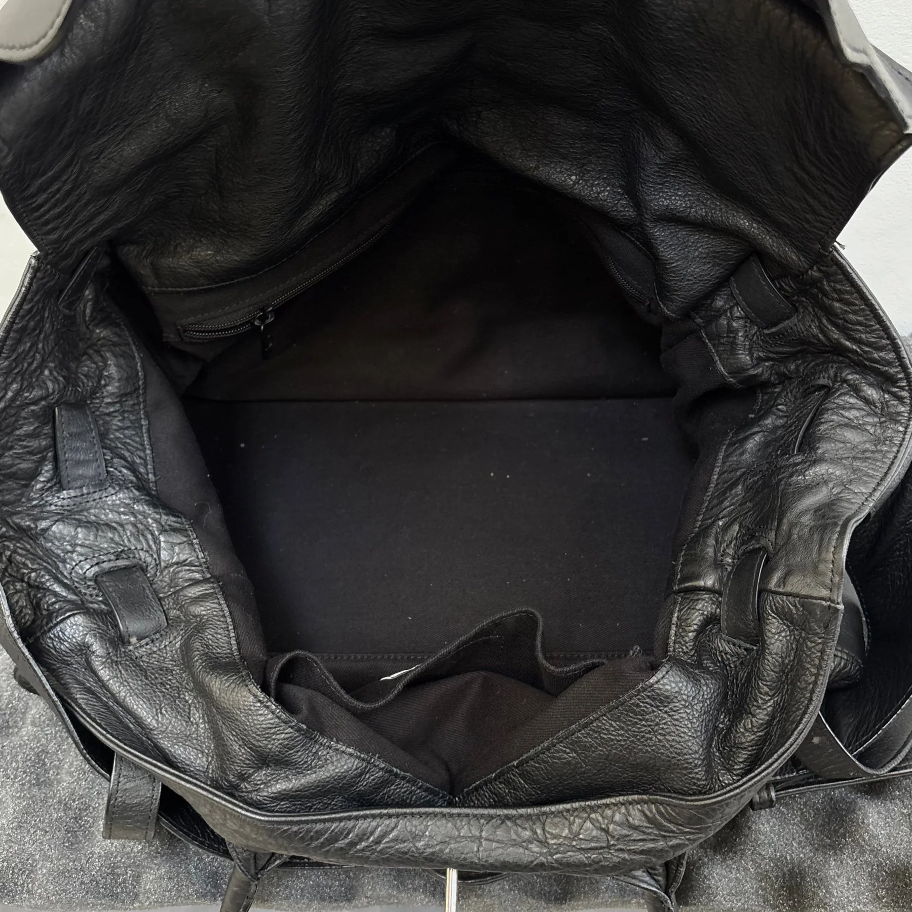 Large Textured Leather Firkin Shoulder Bag - Image 9