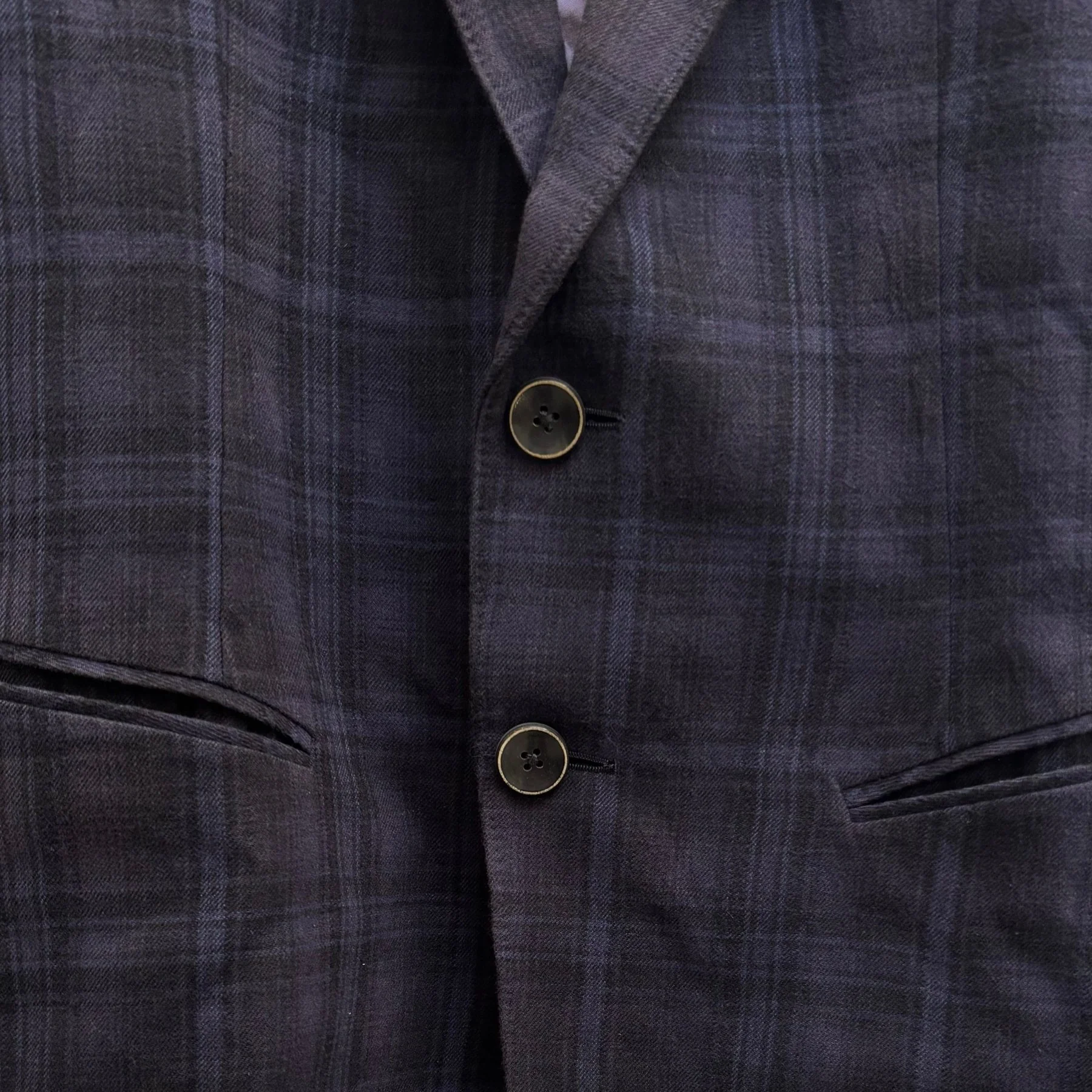Le Grand Bleu (L.G.B.) Plaid Blue Wool Blazer - Image 4