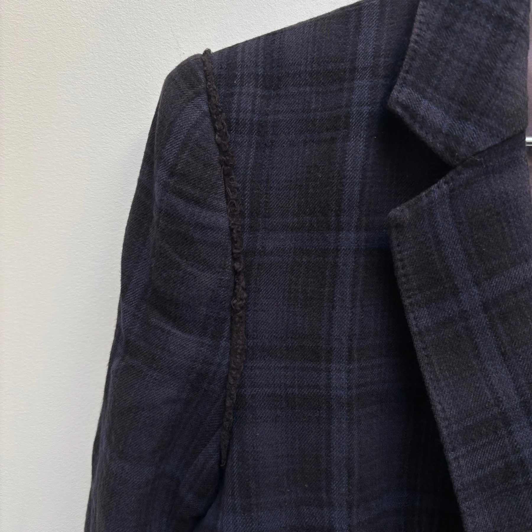Le Grand Bleu (L.G.B.) Plaid Blue Wool Blazer - Image 5