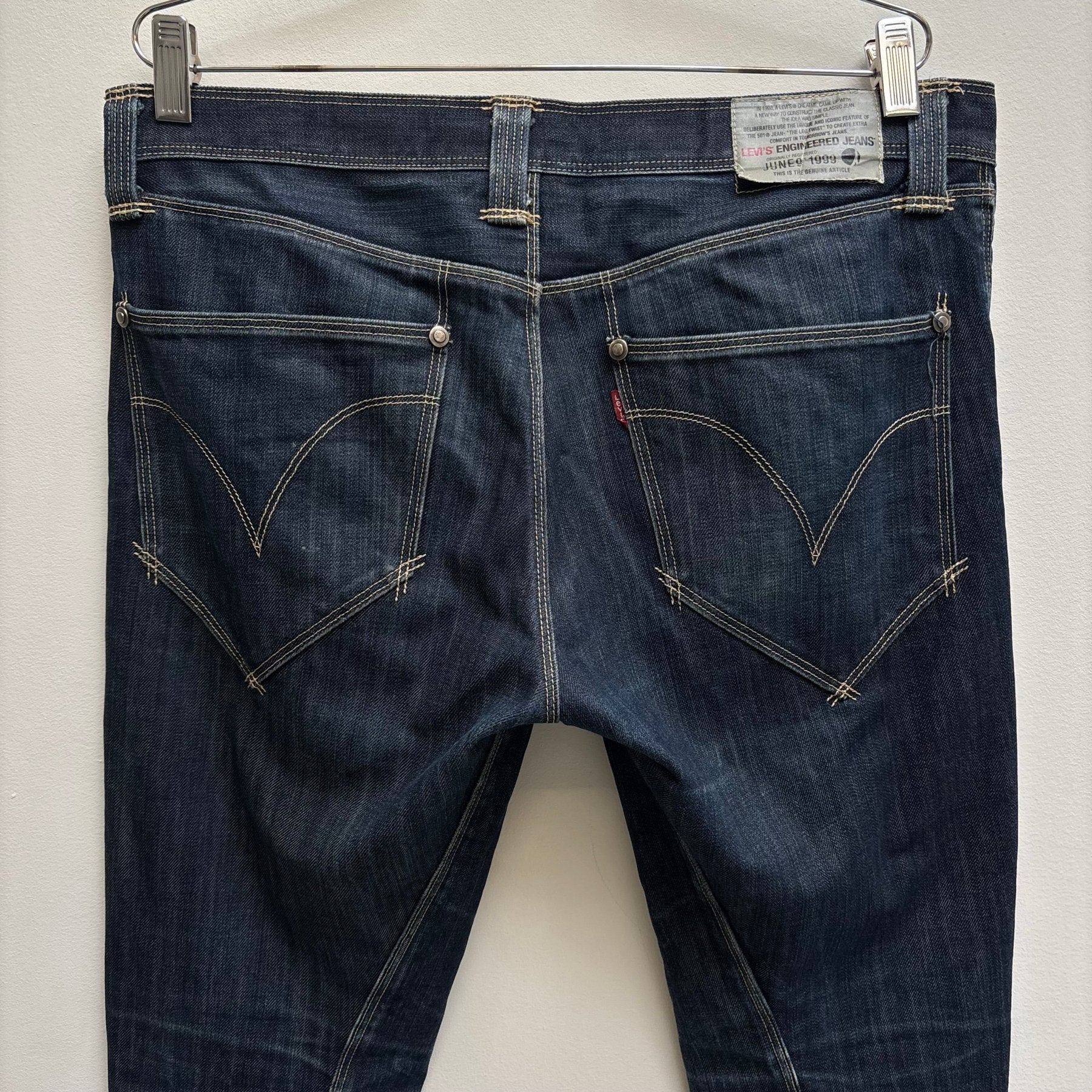 Levi's Engineered Distressed Dark Wash Jeans - Image 10