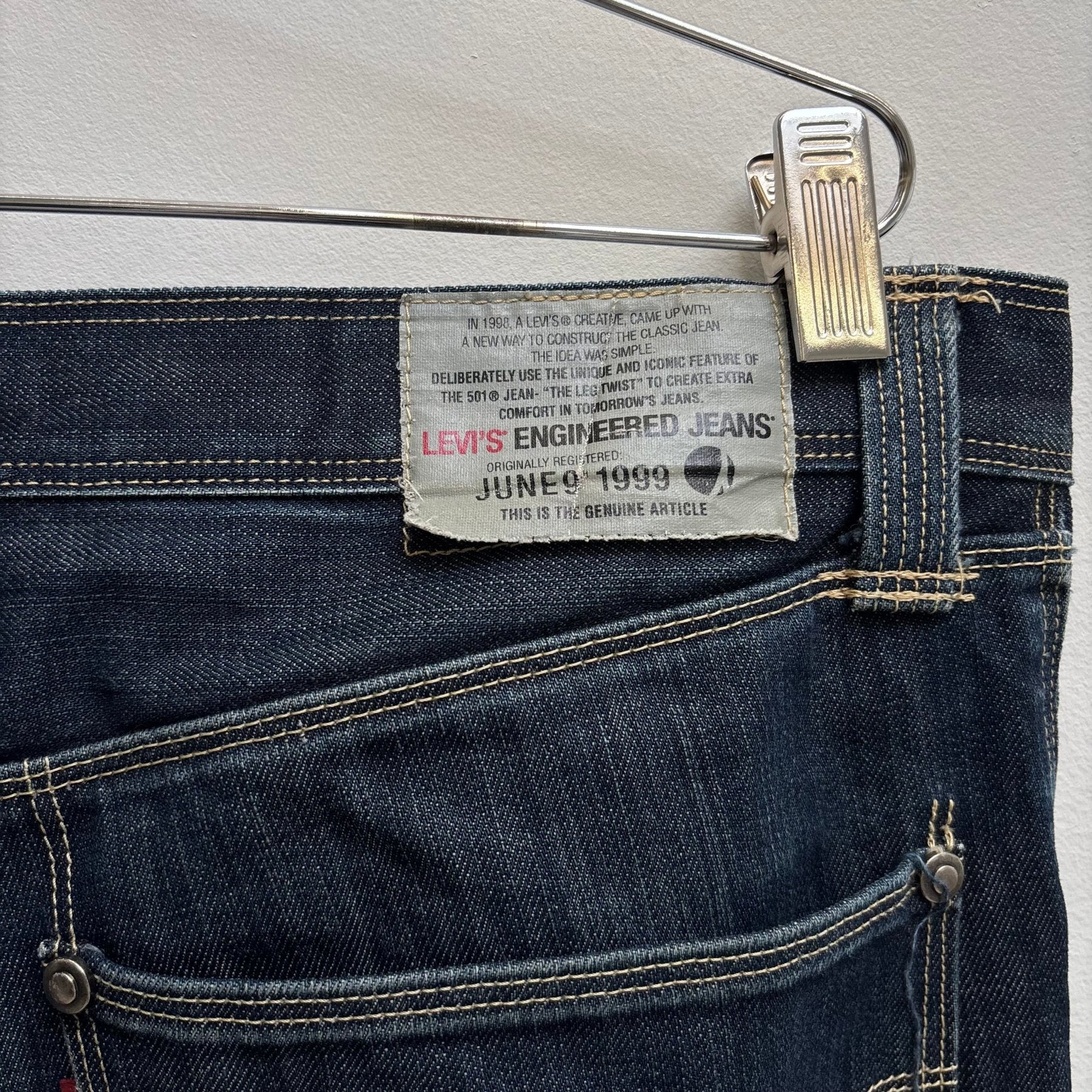 Levi's Engineered Distressed Dark Wash Jeans - Image 13