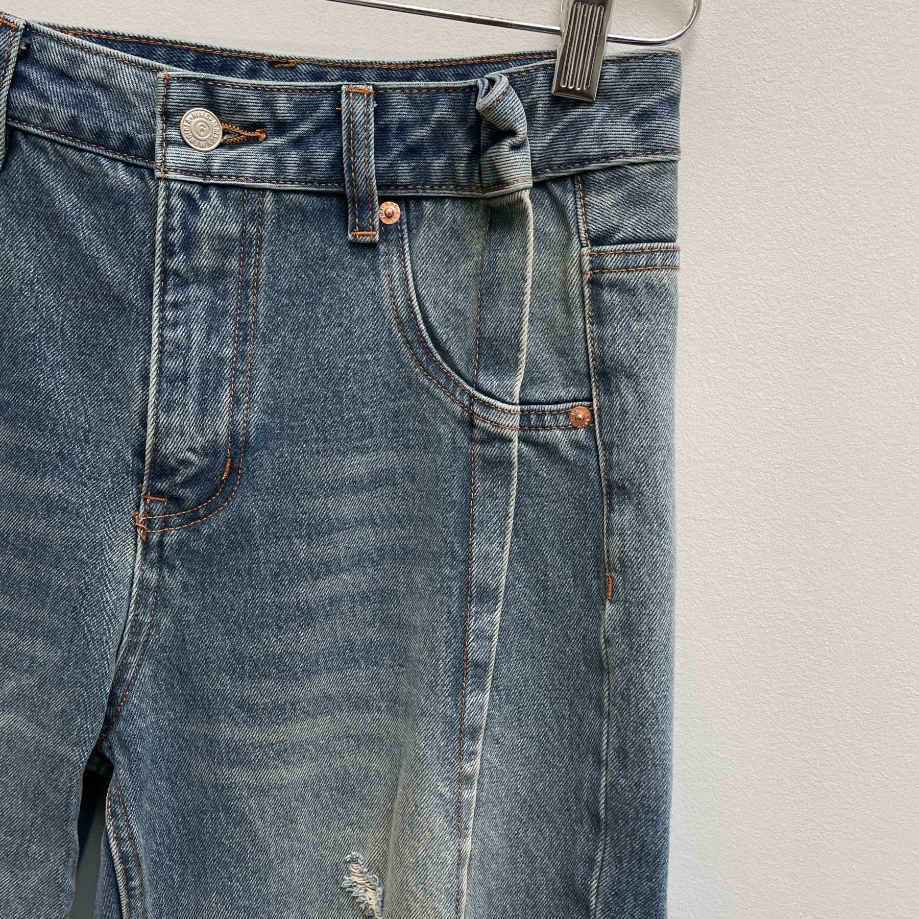 Maison Margiela MM6 Distressed Pleated Jeans - Image 5