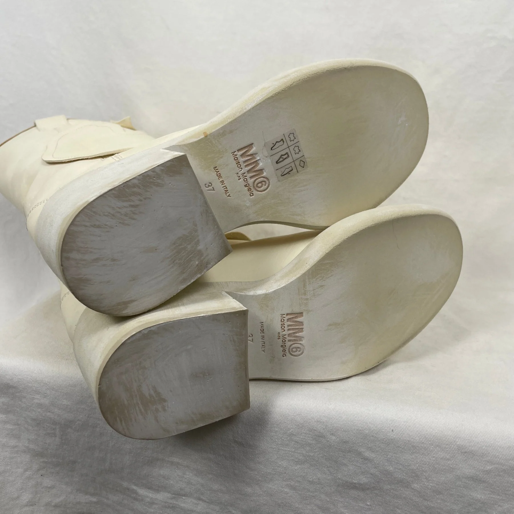 Maison Margiela MM6 Western Boots In Ivory - Image 3