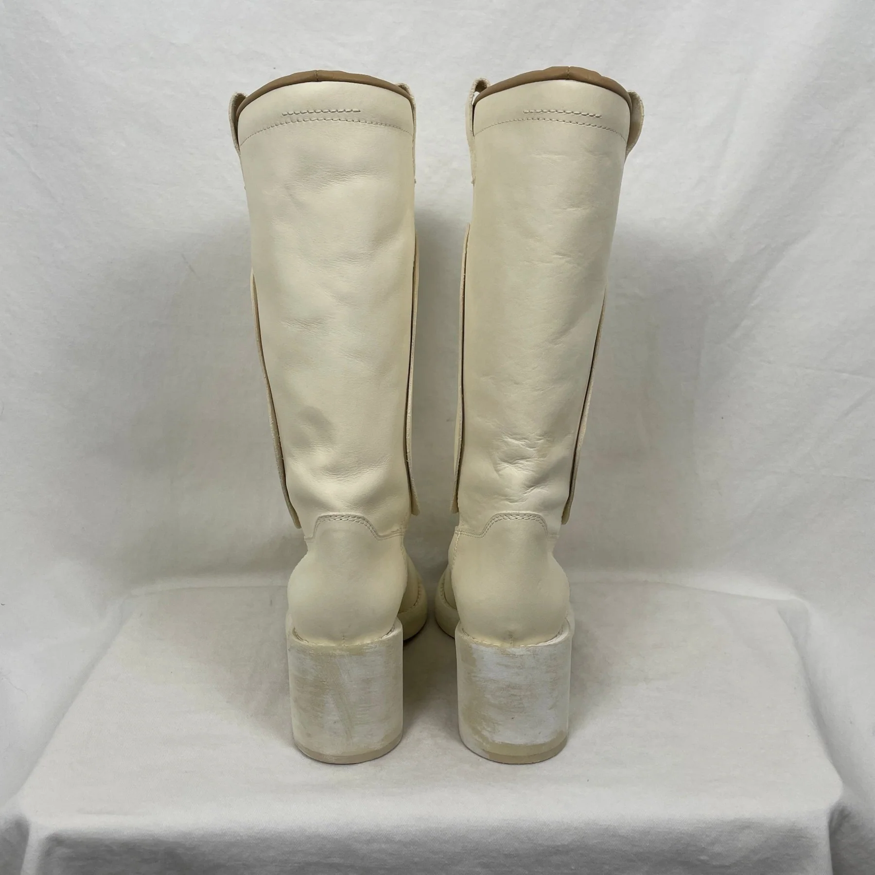 Maison Margiela MM6 Western Boots In Ivory - Image 5