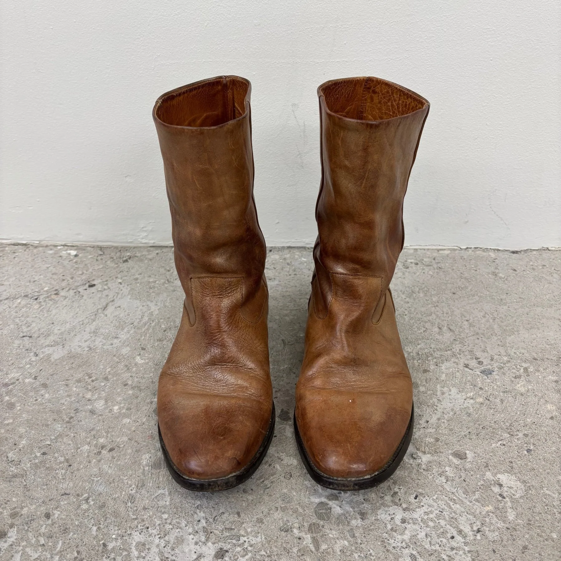 Maison Margiela ‘Pecos’ Brown Leather Boots - Image 3