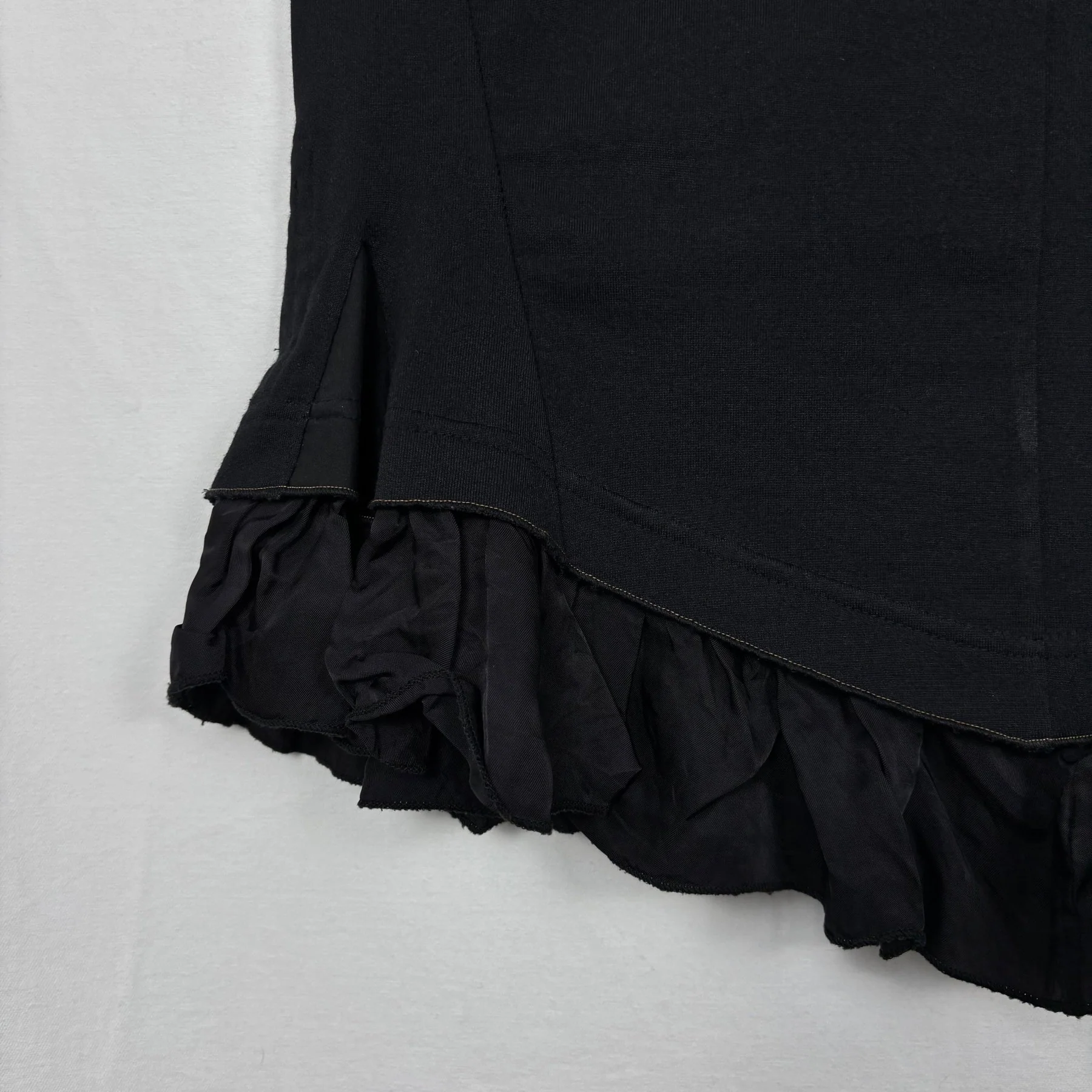 90s Marithe Francois & Girbaud Hem Frill Mini Skirt - Image 3