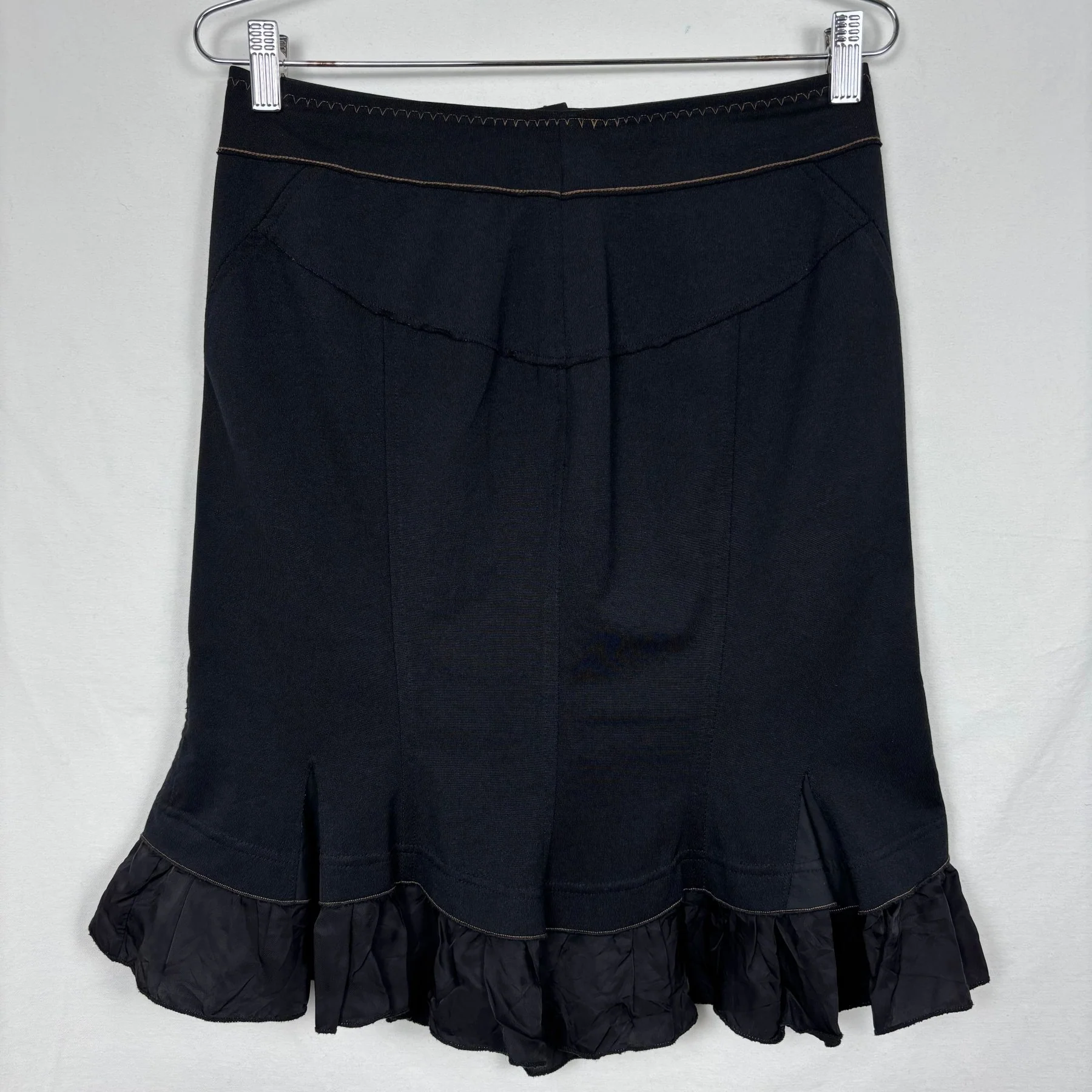90s Marithe Francois & Girbaud Hem Frill Mini Skirt - Image 6