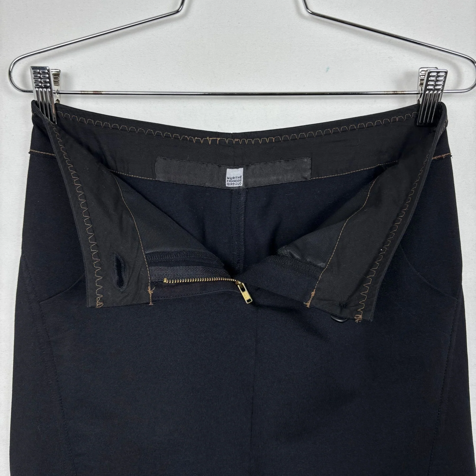 90s Marithe Francois & Girbaud Hem Frill Mini Skirt - Image 8