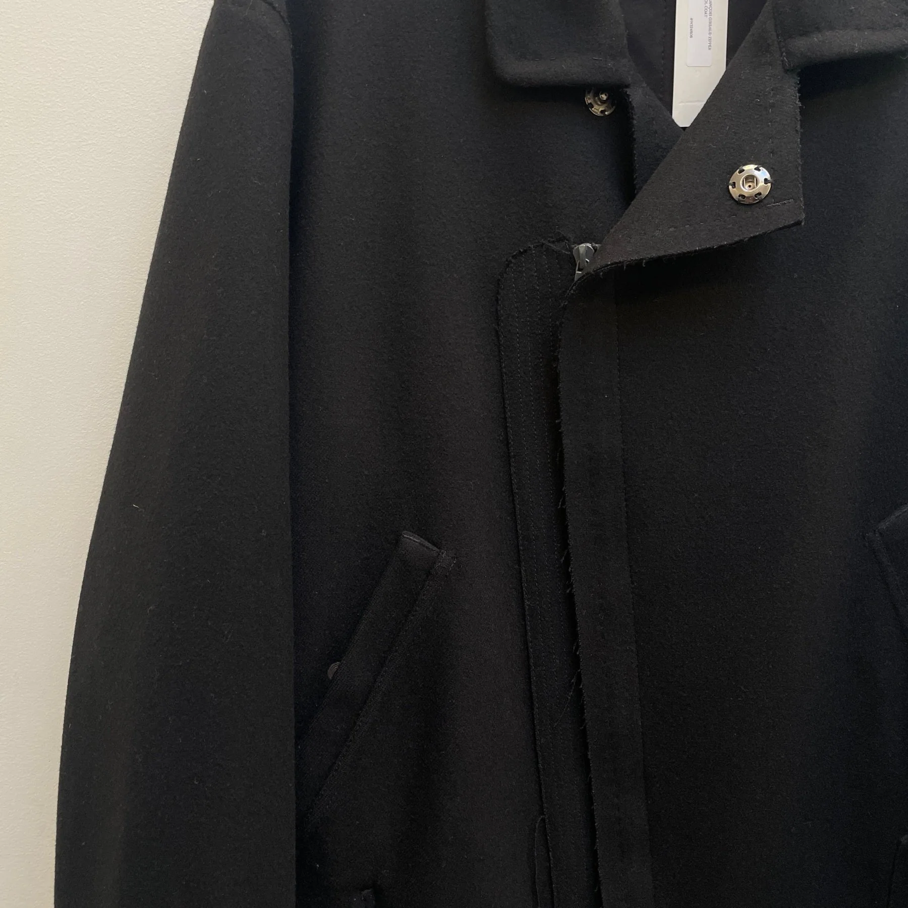 Marithé François Girbaud Zipper Closure Wool Coat - Image 4
