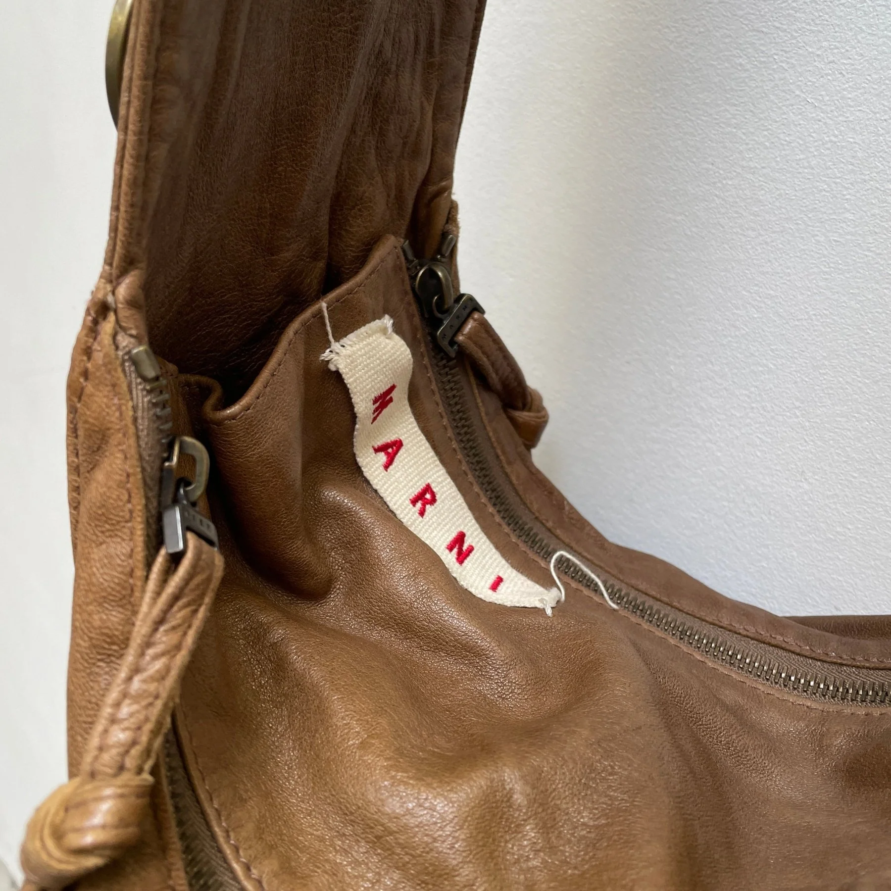 Marni Adorned Brown Leather Hobo Bag - Image 10