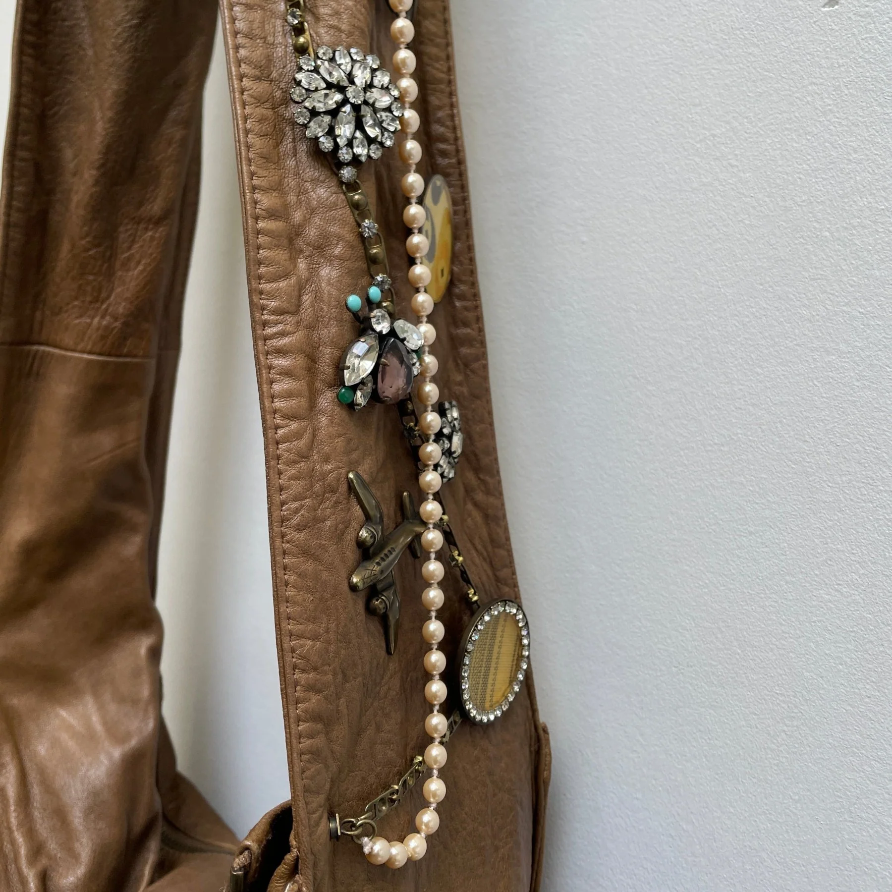 Marni Adorned Brown Leather Hobo Bag - Image 3