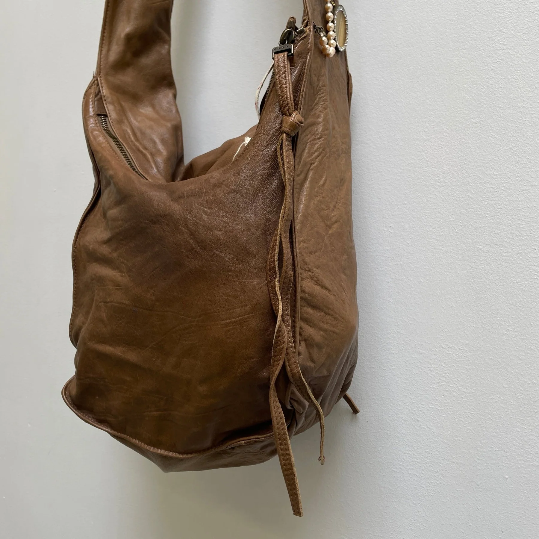Marni Adorned Brown Leather Hobo Bag - Image 8