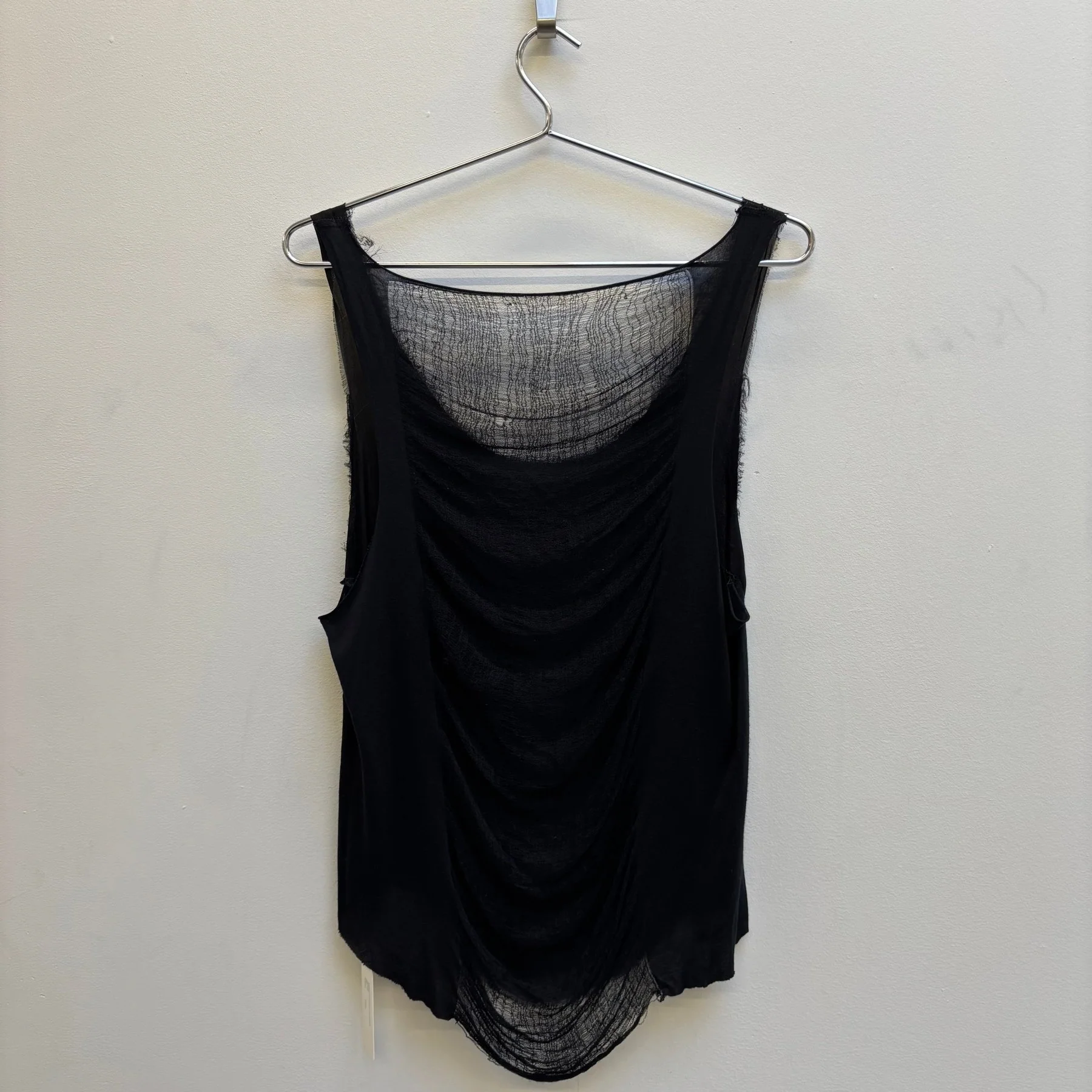 Marques Almeida Black Round Neck Tank Top - Image 2