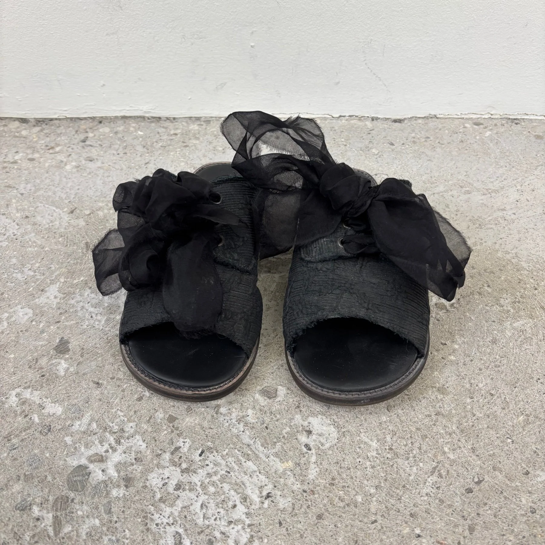 Masnada Floral Embossed Lace-Up Slides - Image 3