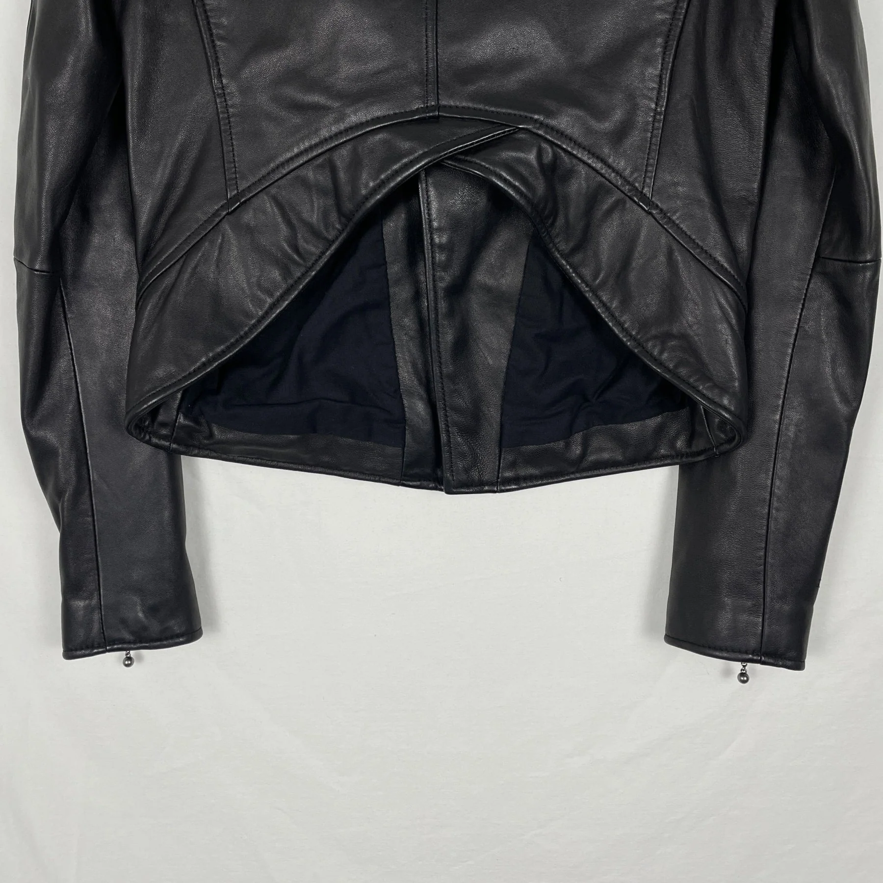 Mihara Yasuhiro Cropped Biker Leather Jacket - Image 8