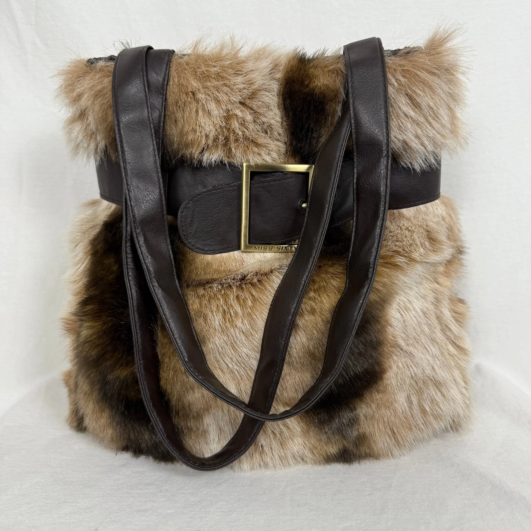 00s Miss Sixty Faux Fur Shoulder Bag - Image 4
