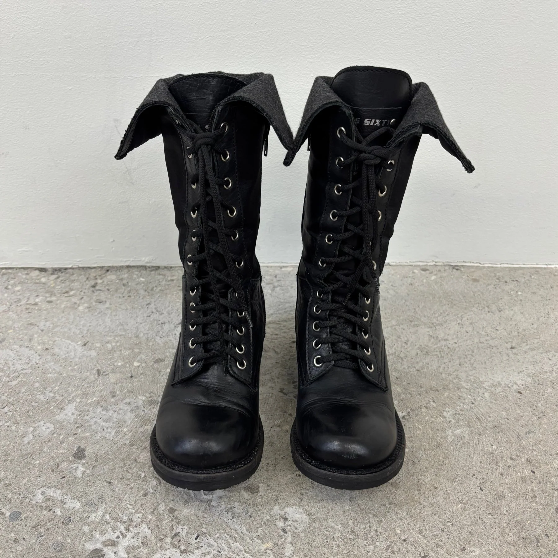 Miss Sixty Fold Over Leather Moto Boots - Image 3