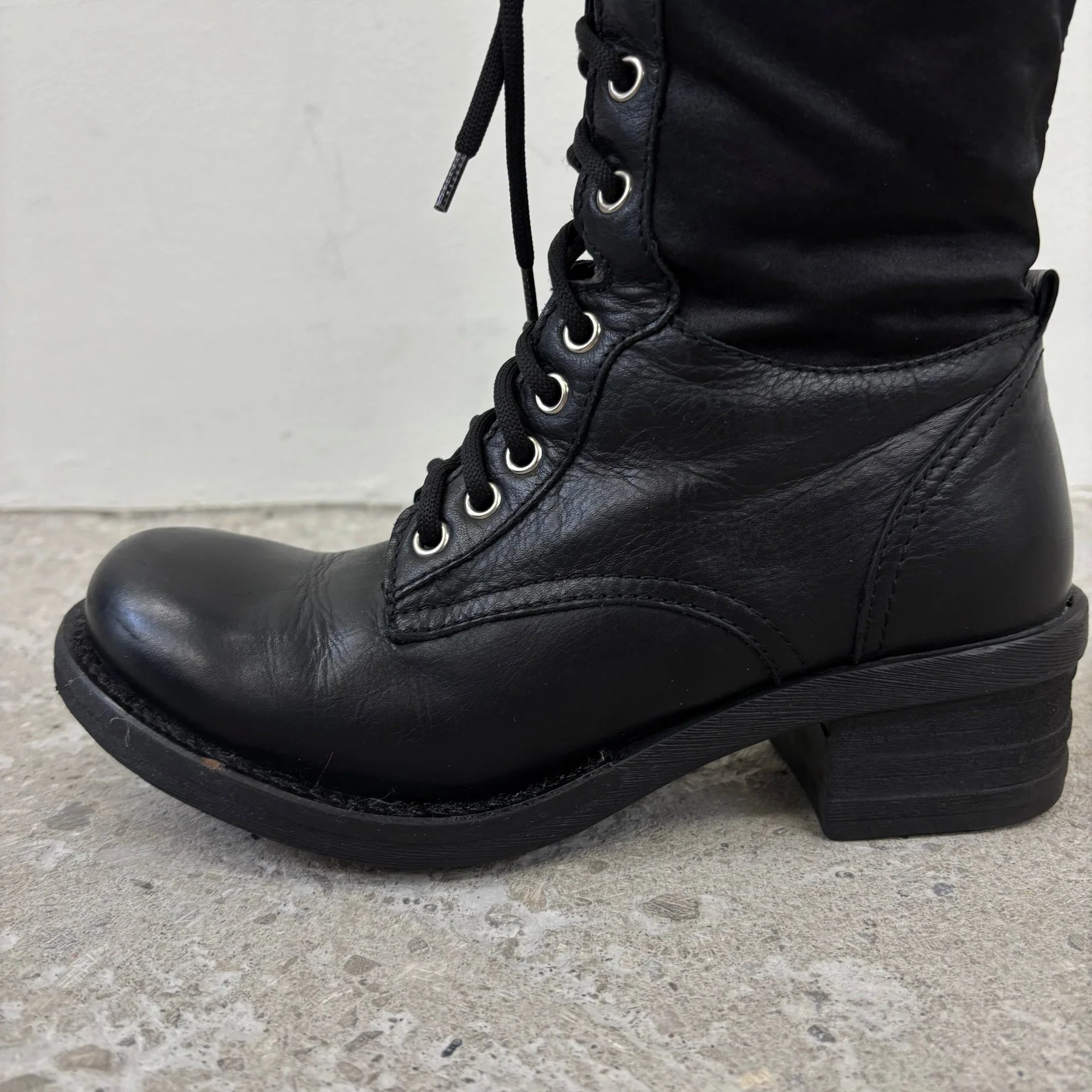 Miss Sixty Fold Over Leather Moto Boots - Image 6