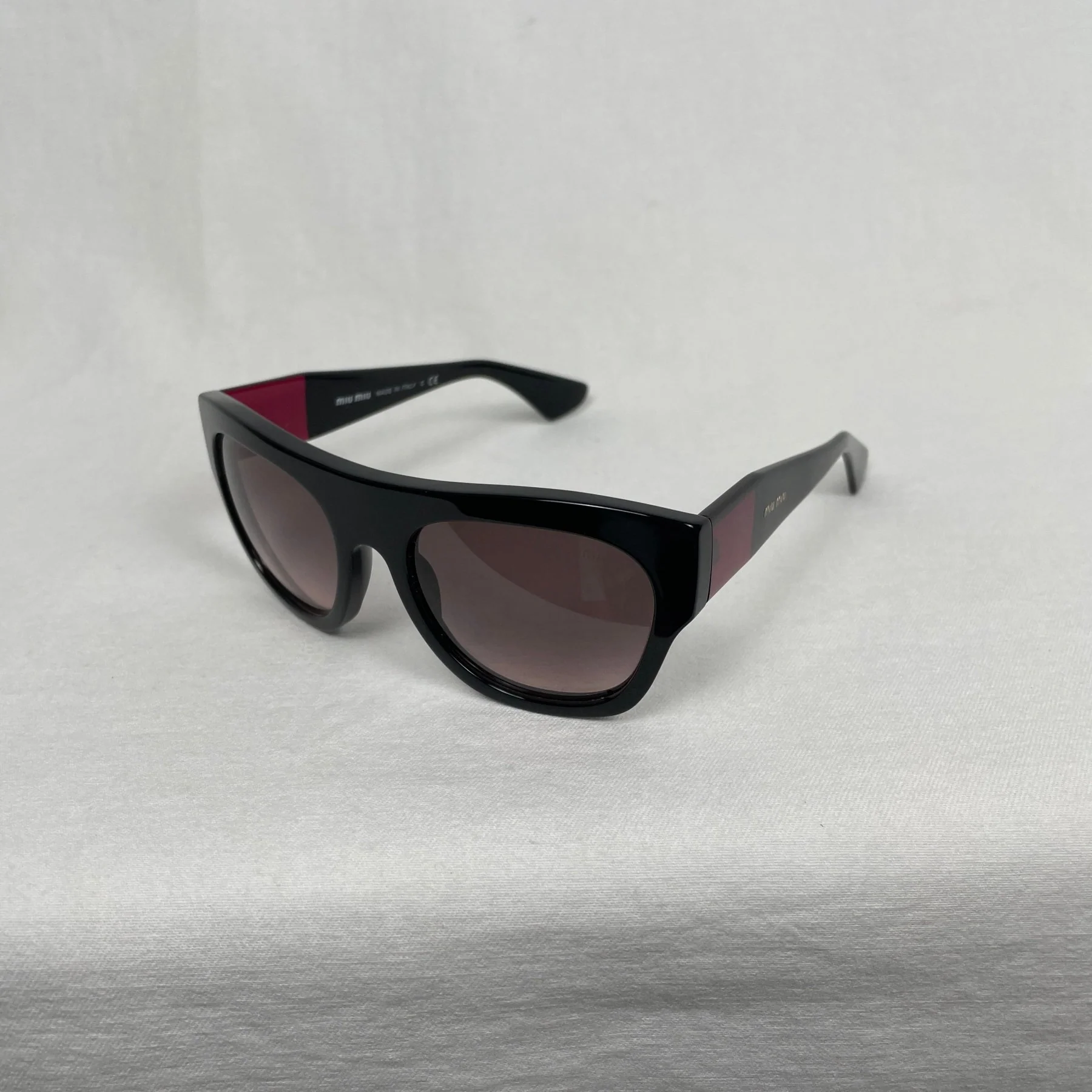 Miu Miu Black & Burgundy Tint Sunglasses - Image 4