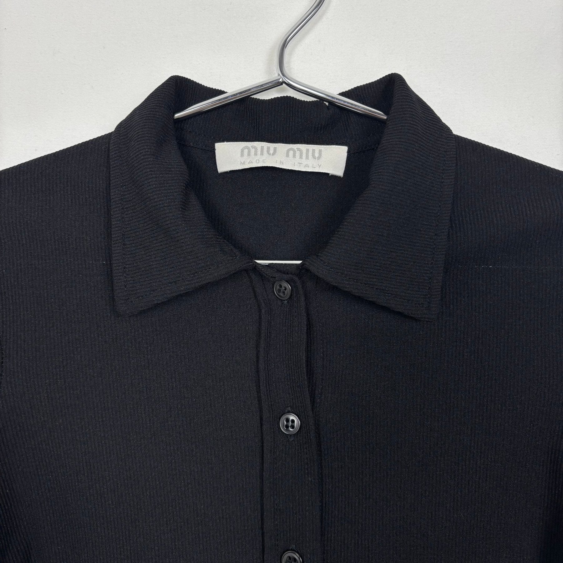 00s Miu Miu Ribbed Button Up Blouse - Image 6