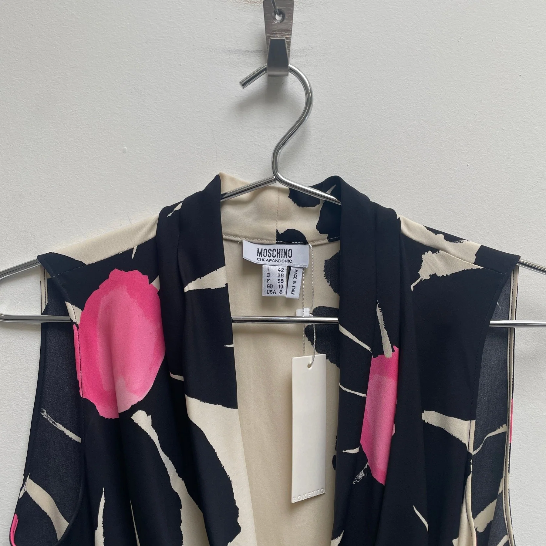 Moschino Floral Plunge Draped Neck Top - Image 3
