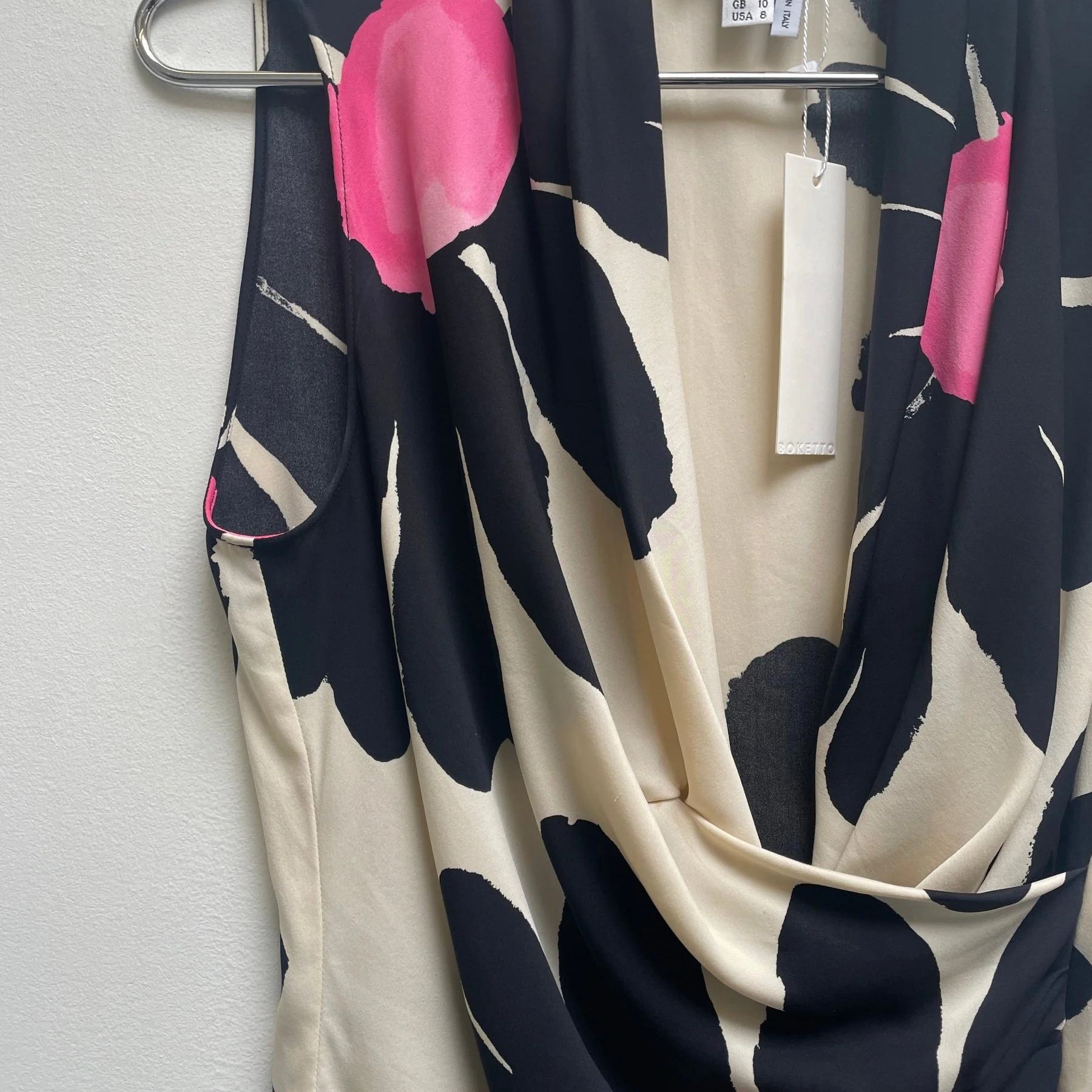 Moschino Floral Plunge Draped Neck Top - Image 5
