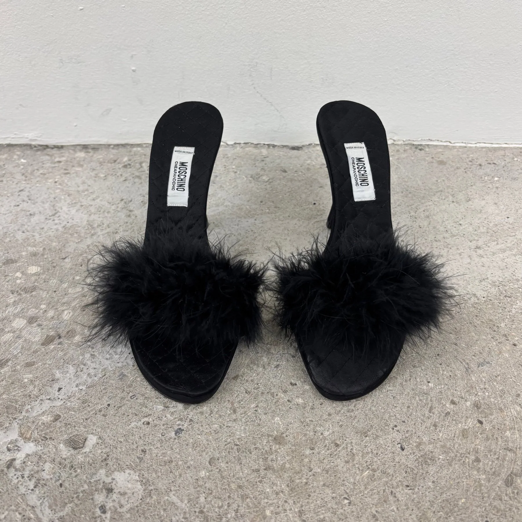 Moschino Quilted Feather Sandal Heels - Image 3