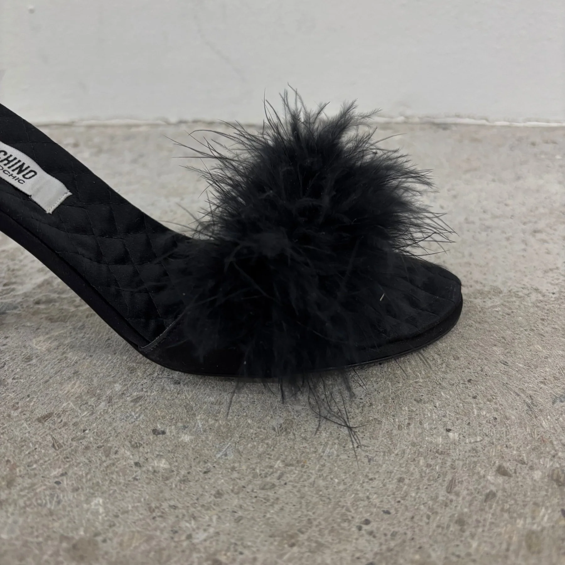 Moschino Quilted Feather Sandal Heels - Image 6