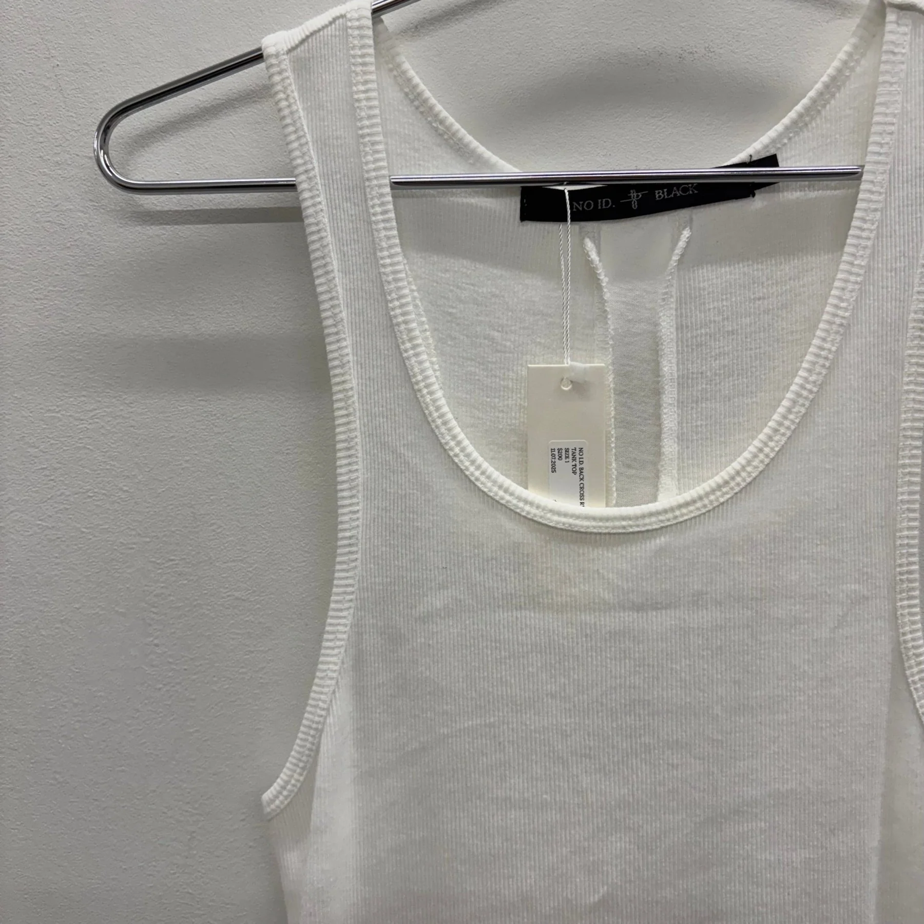 No ID. Back Cross Ribbed Tank Top - Image 3