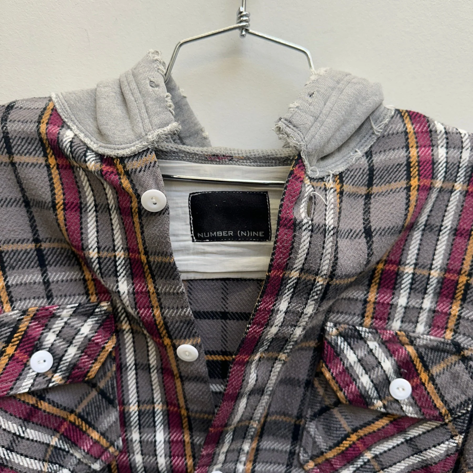 Number (N)ine Button Up Hooded Flannel - Image 6