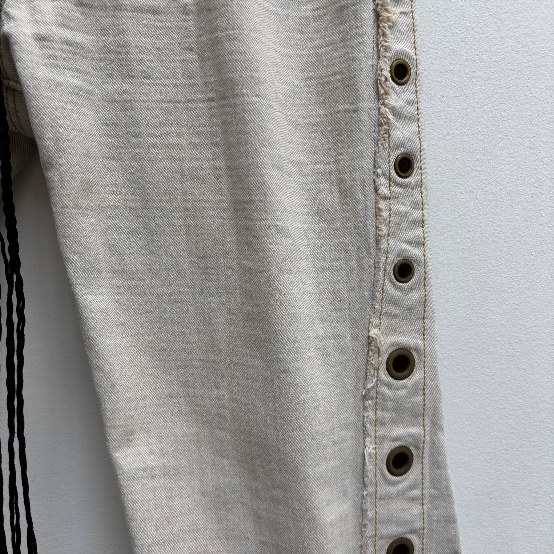 Obelisk Lace Up Flared Jeans - Image 6