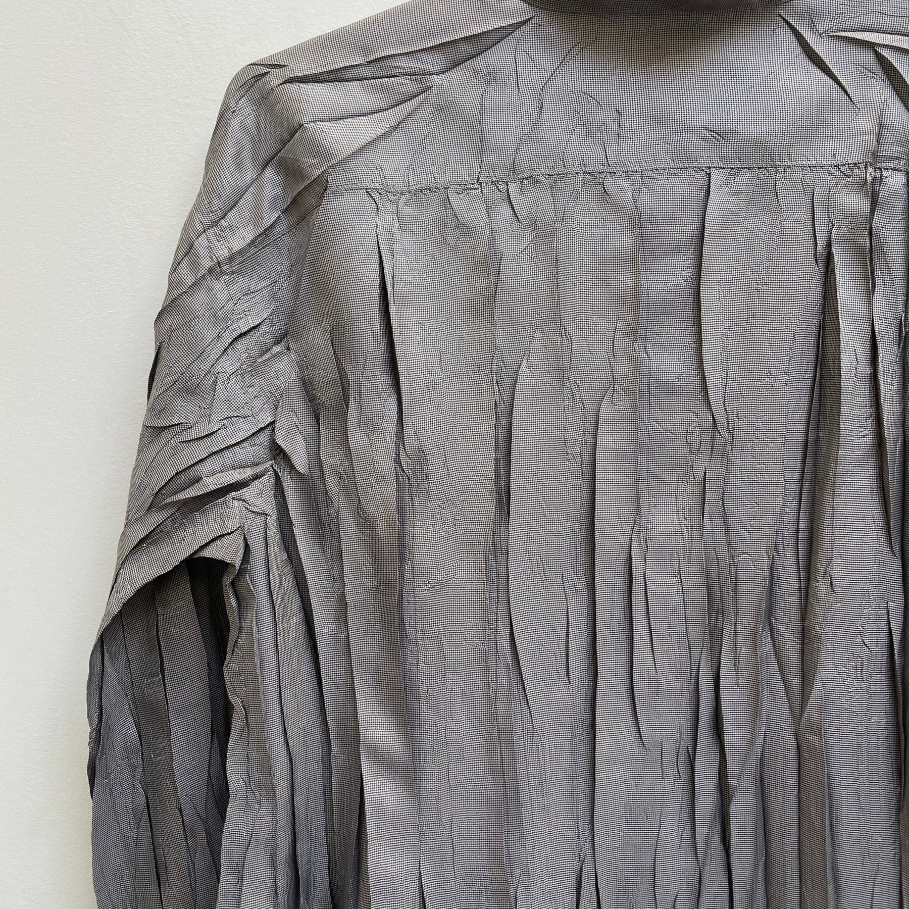 Pleats Please by Issey Miyake Silver Gilled Button Up - Image 7