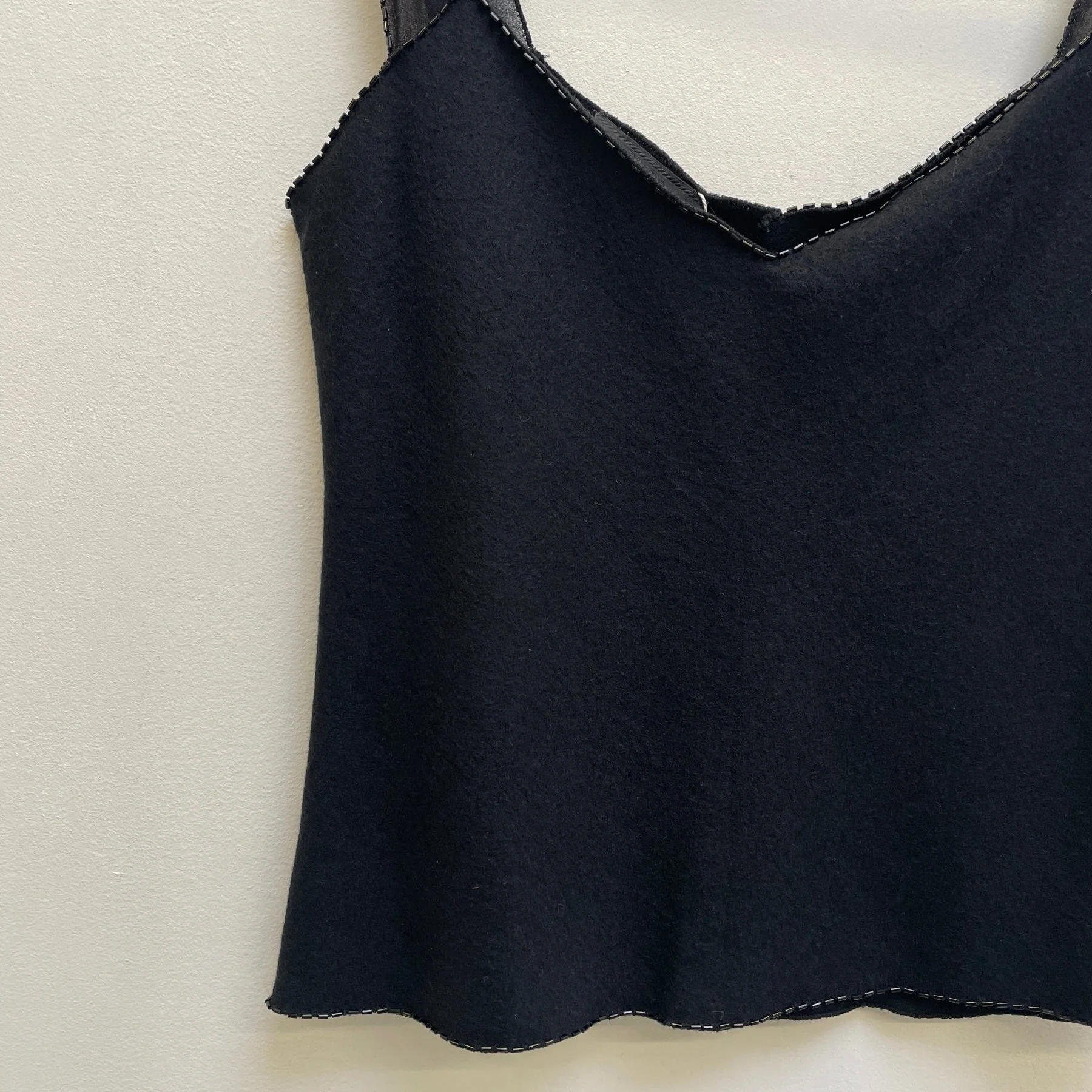 Prada Beaded Neckline Wool Camisole Top - Image 5