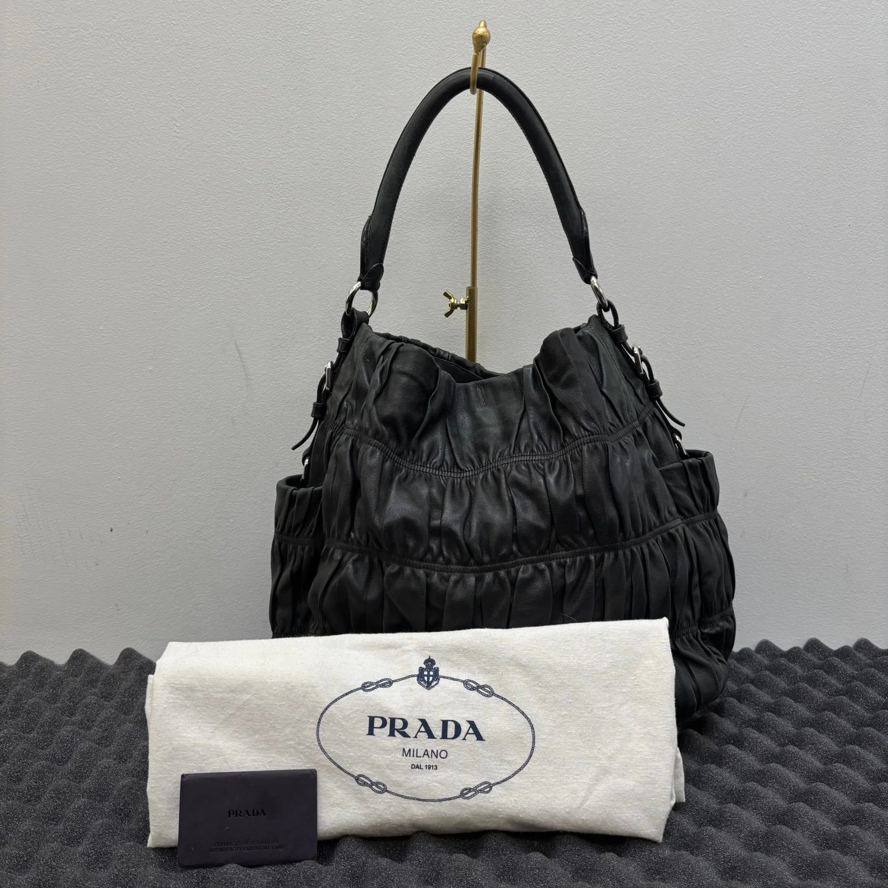 Prada Gaufre Leather Shoulder Hobo Bag - Image 18