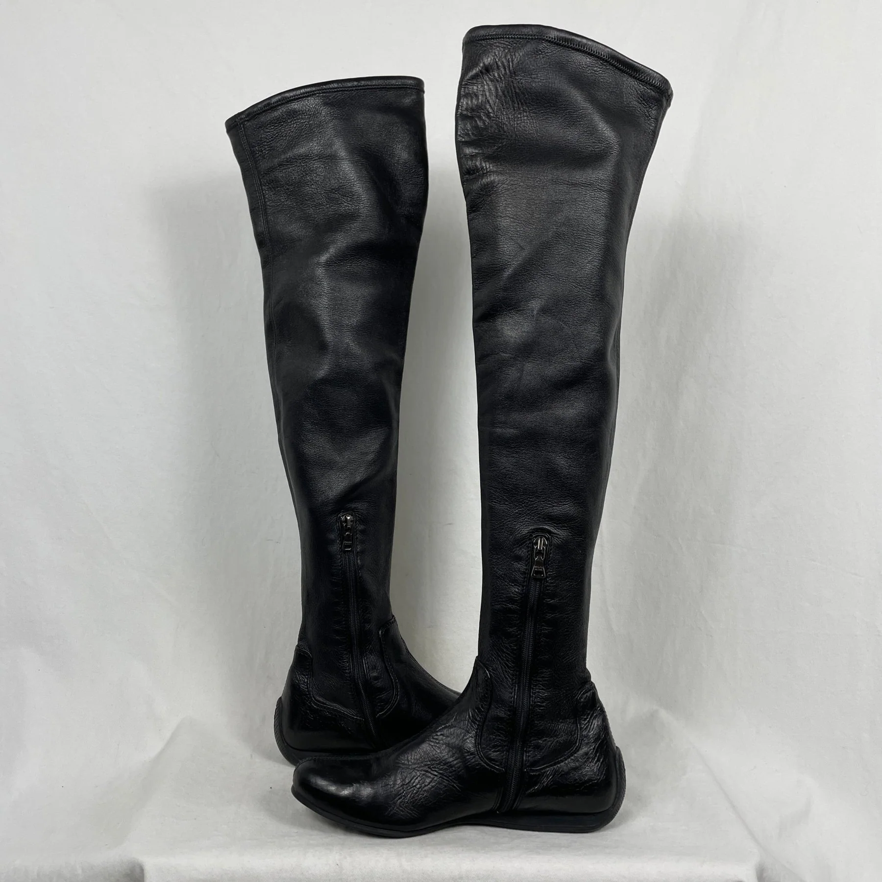 90s Prada Knee-High Leather Boots - Image 2