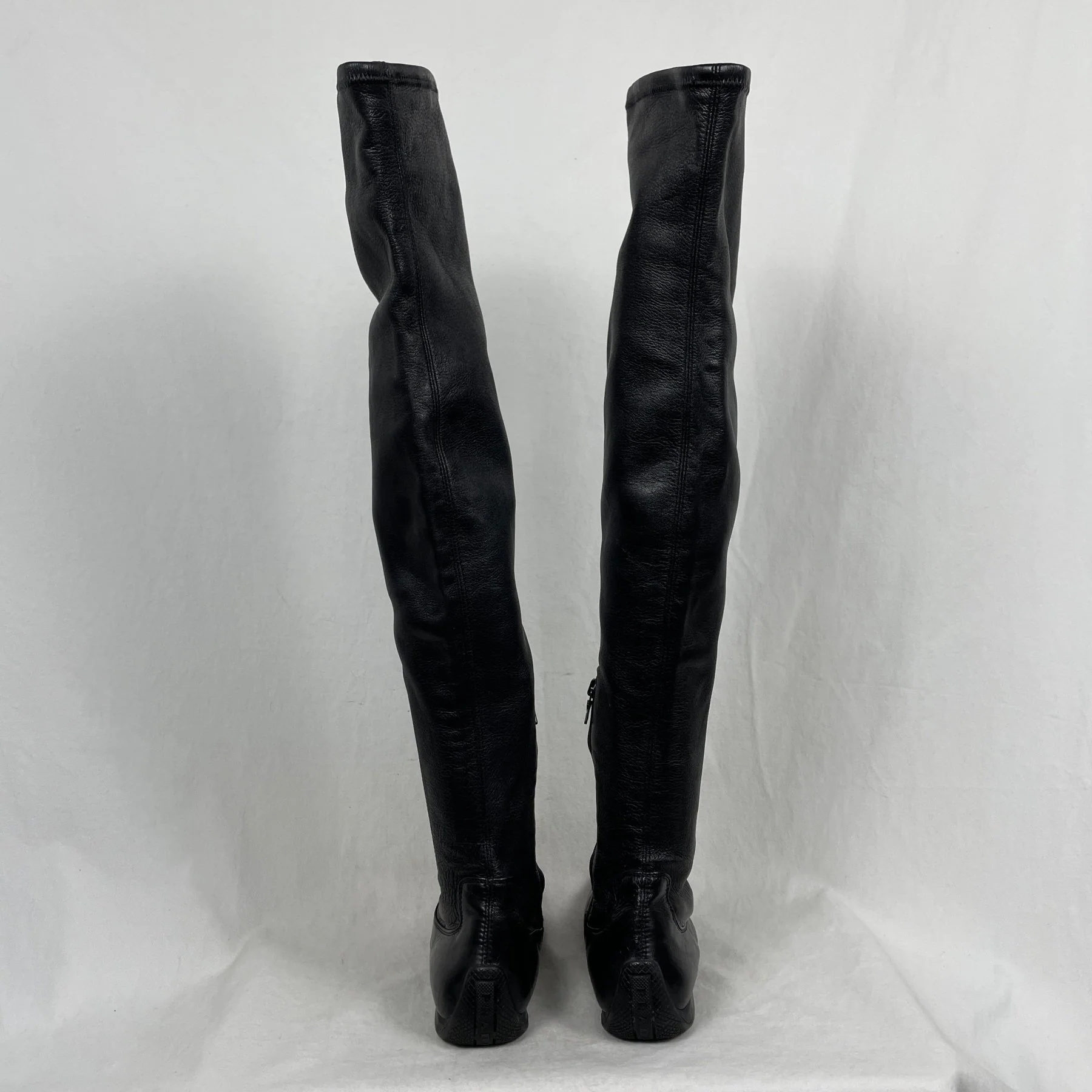 90s Prada Knee-High Leather Boots - Image 4
