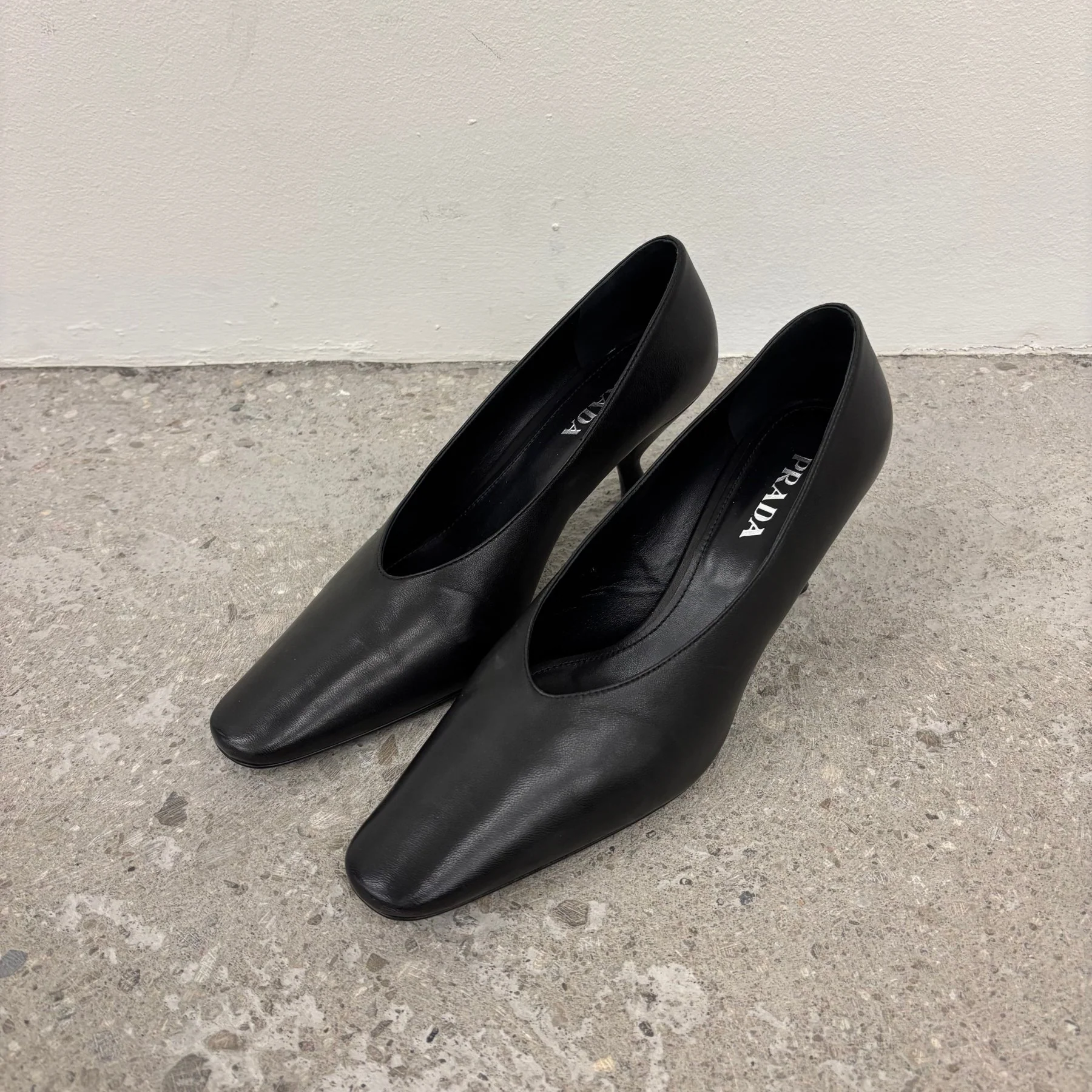 Prada Round Toe Leather Heels - Image 2