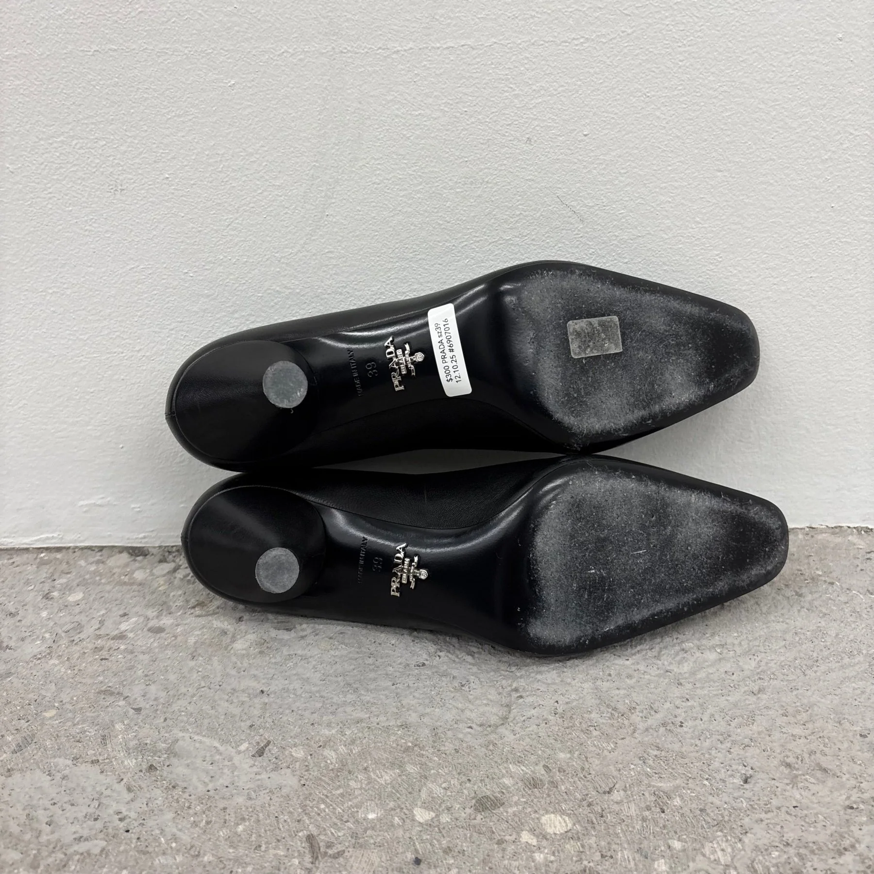 Prada Round Toe Leather Heels - Image 8