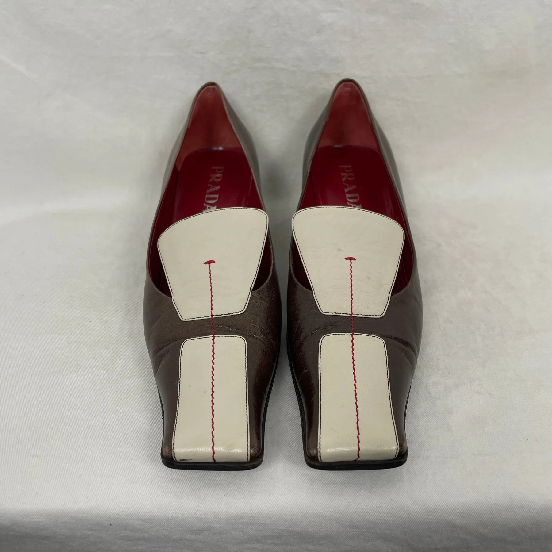 Prada Square Toe Kitten Heels - Image 2