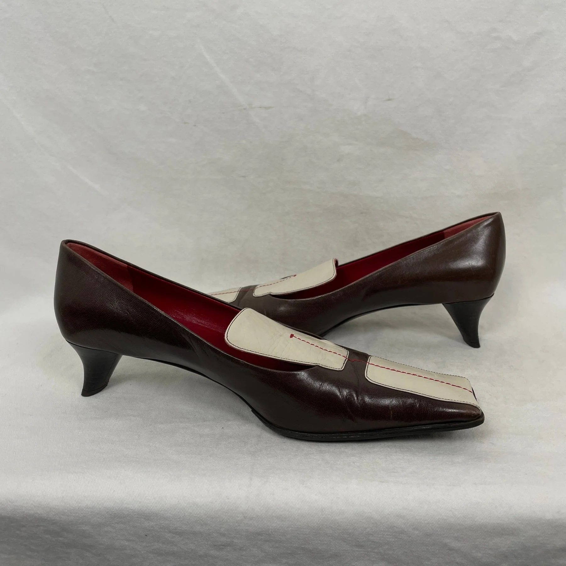 Prada Square Toe Kitten Heels - Image 6