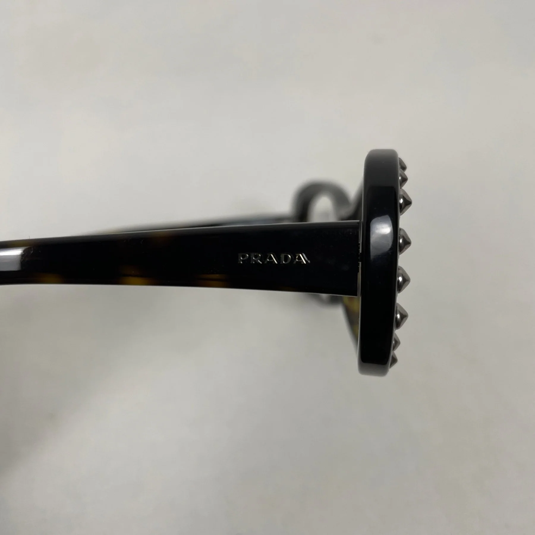Prada Studded Glasses Dark Brown Tortoise - Image 8