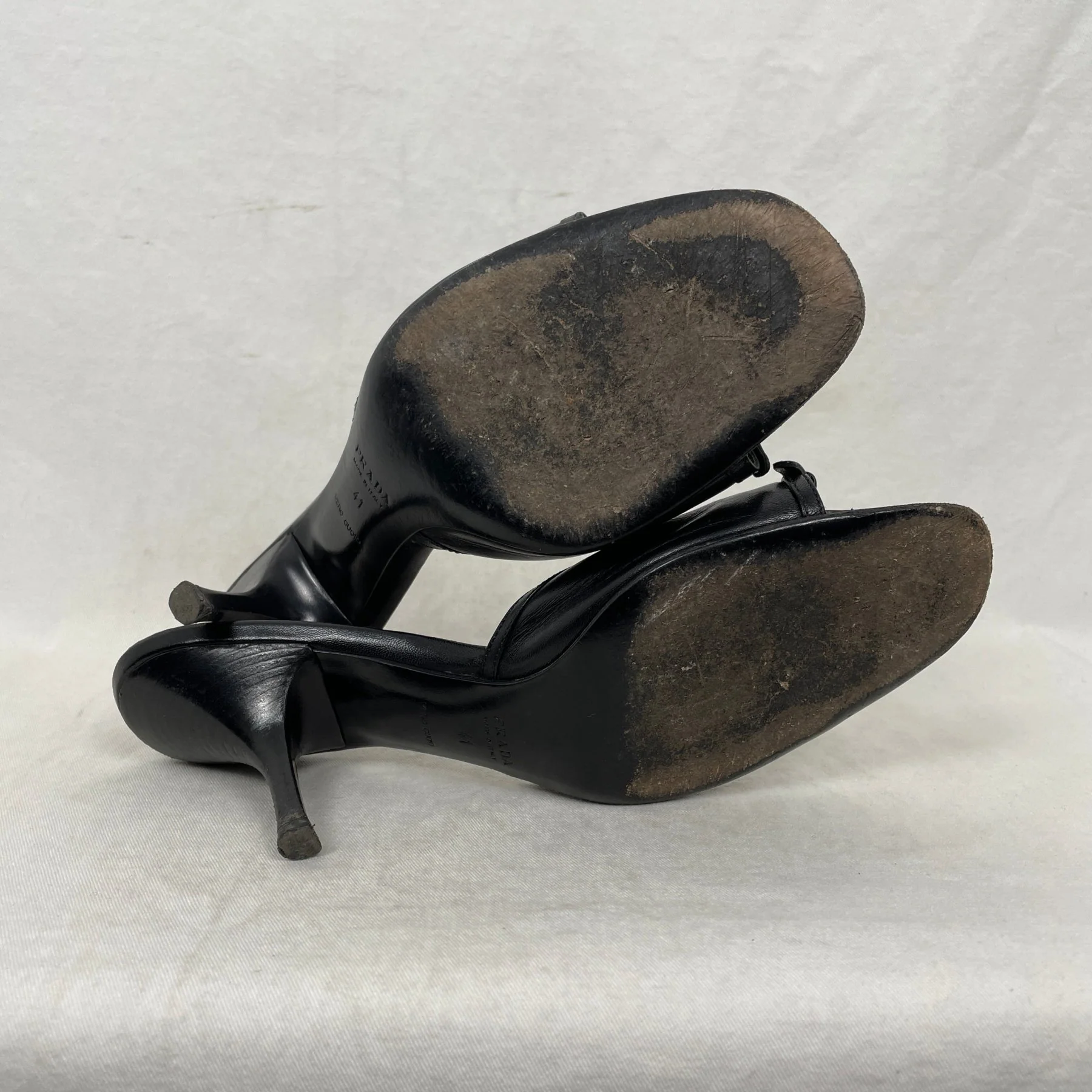 00s Prada Studded Kitten Heel Sandals - Image 9
