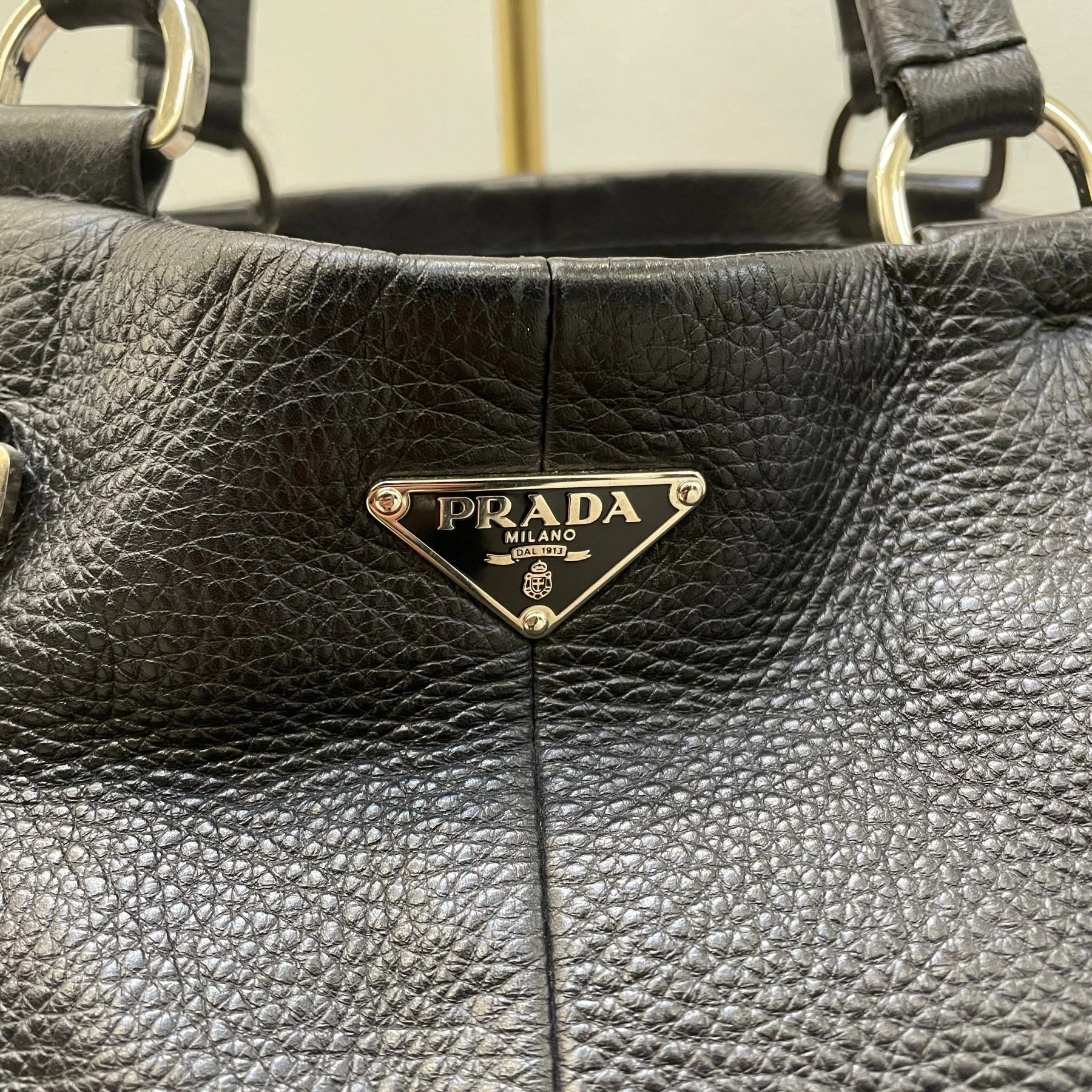 SS04 Prada Vitello Daino Side Pocket Leather Handbag - Image 5