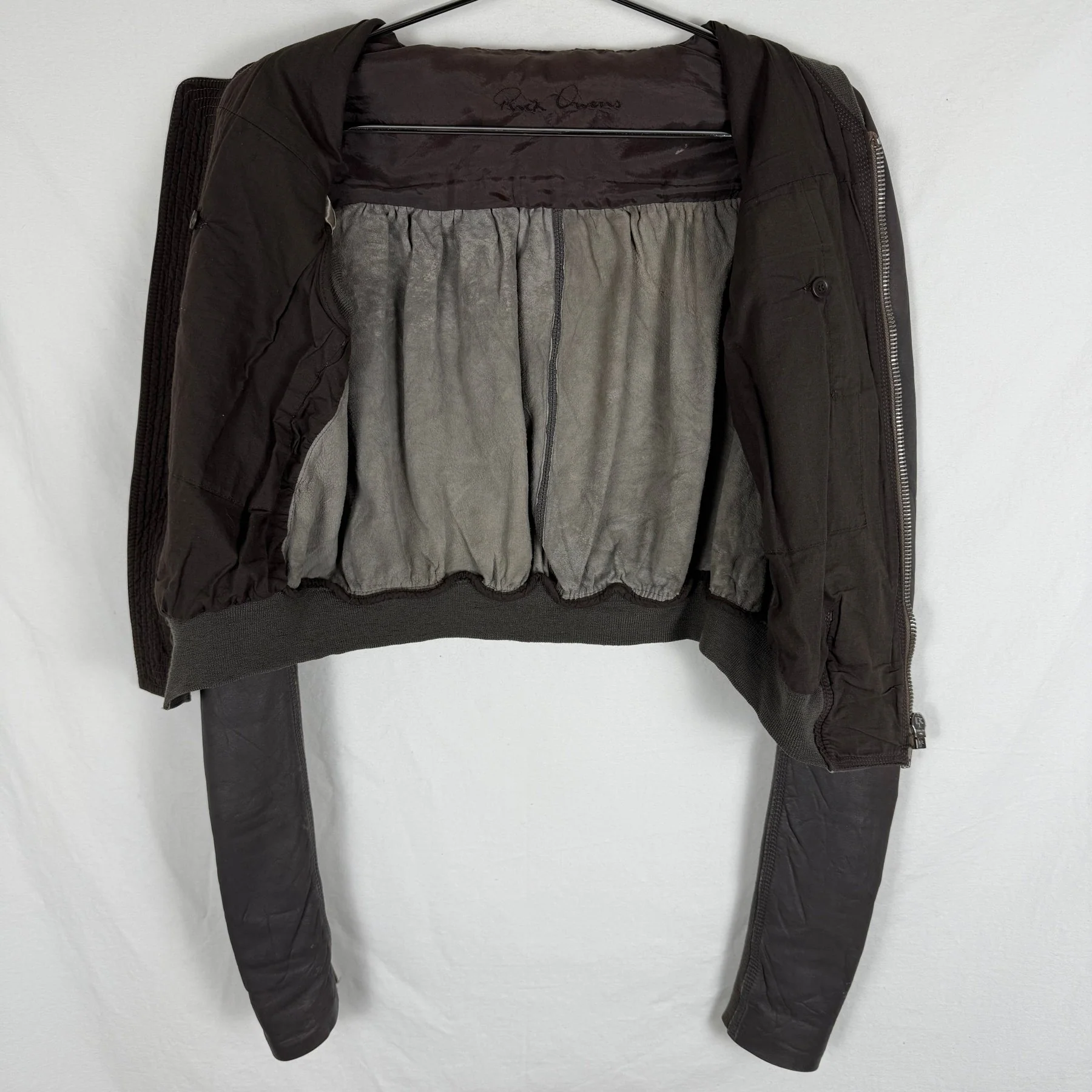 FW04 Rick Owens Cropped Bomber Jacket - Image 9