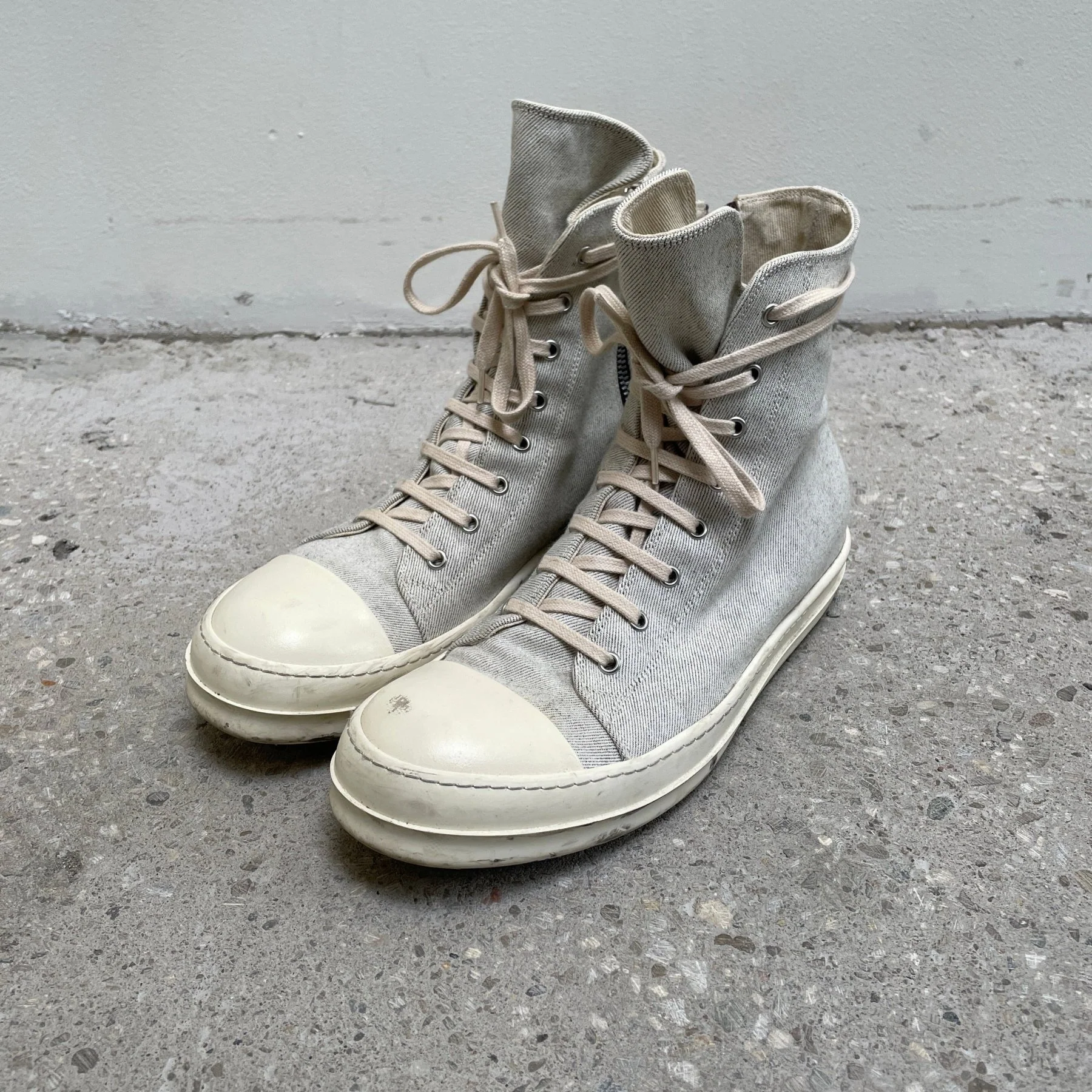 Rick Owens DRKSHDW Milk Canvas Ramones - Image 2