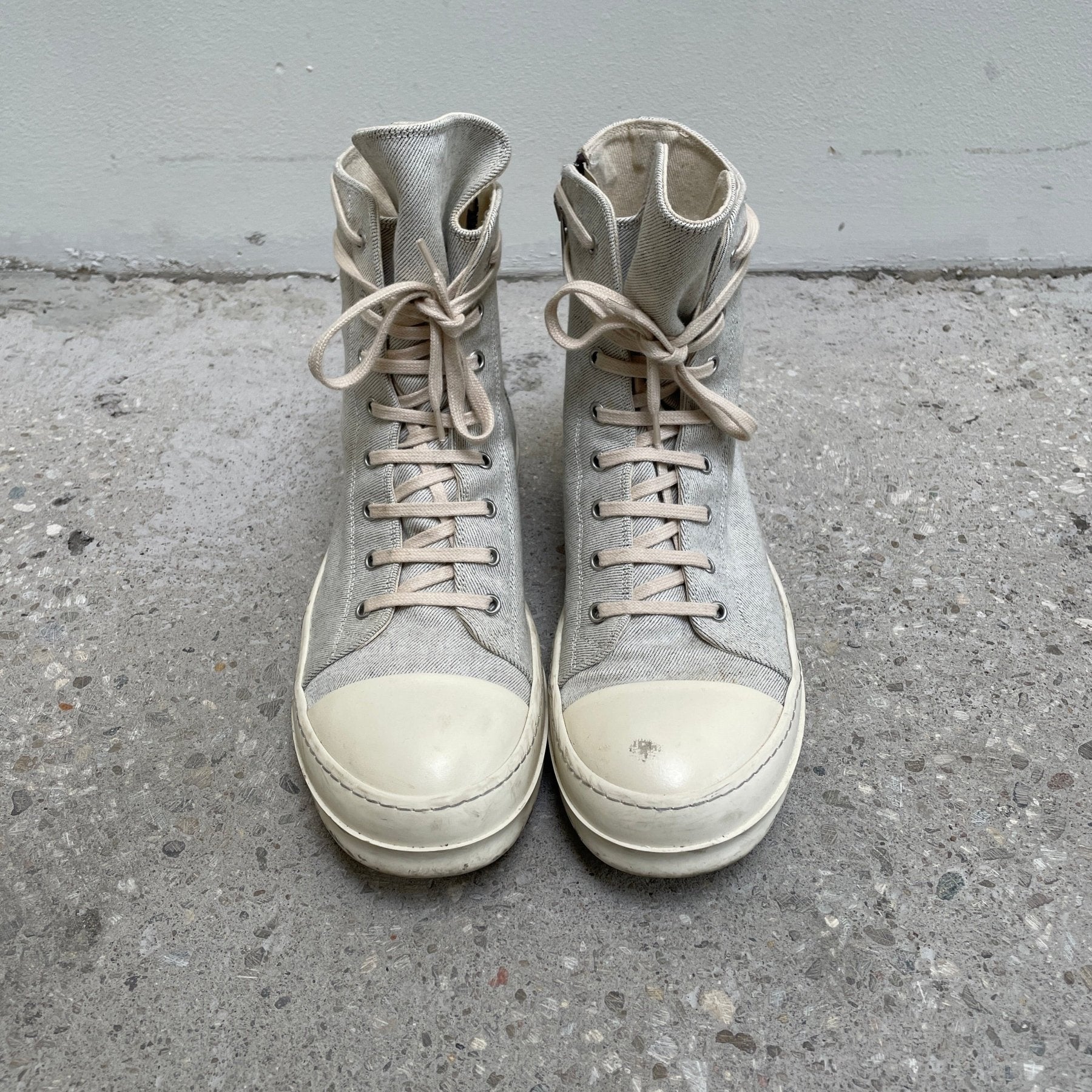 Rick Owens DRKSHDW Milk Canvas Ramones - Image 3