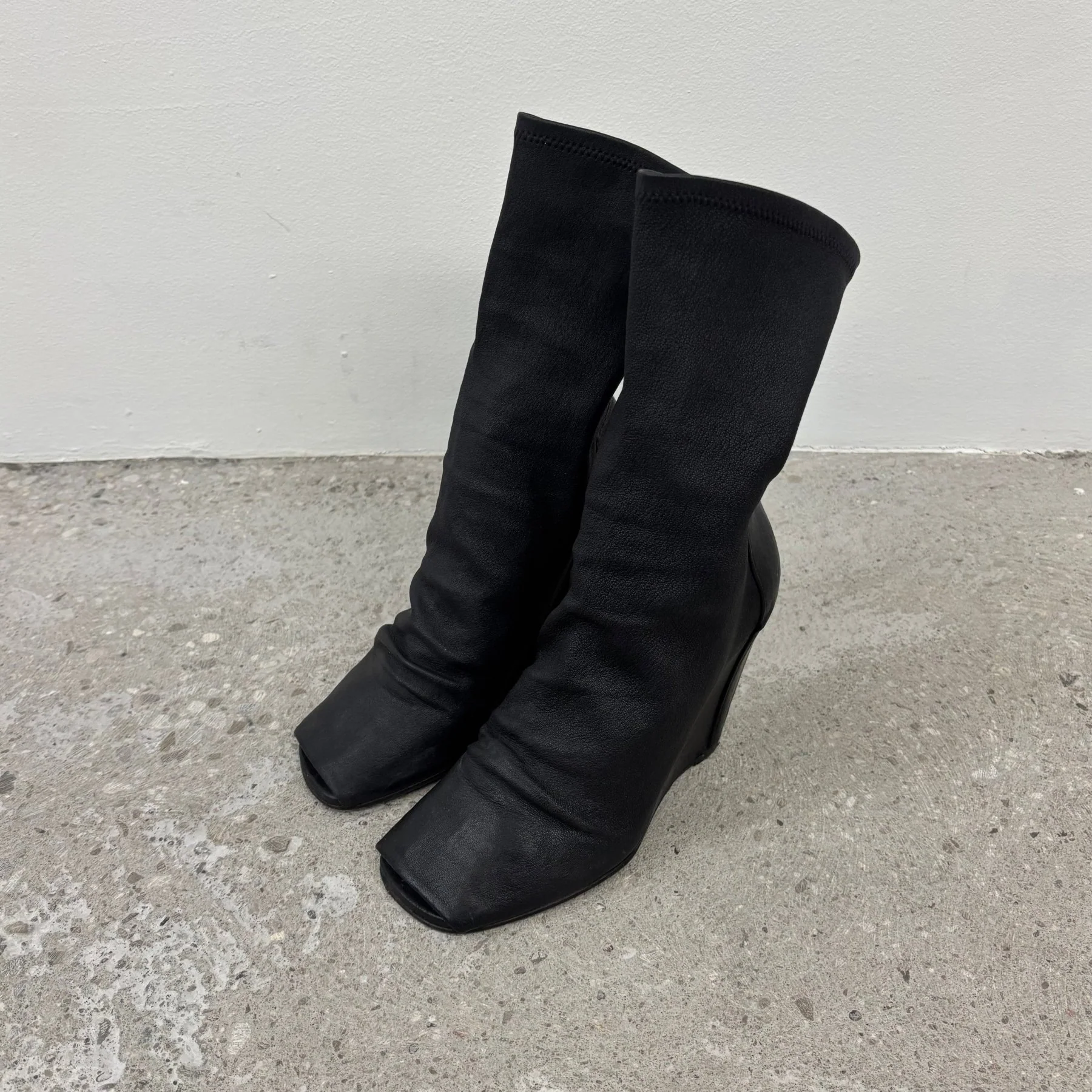 Rick Owens Larry Sock Open Toe Wedge Heels - Image 2