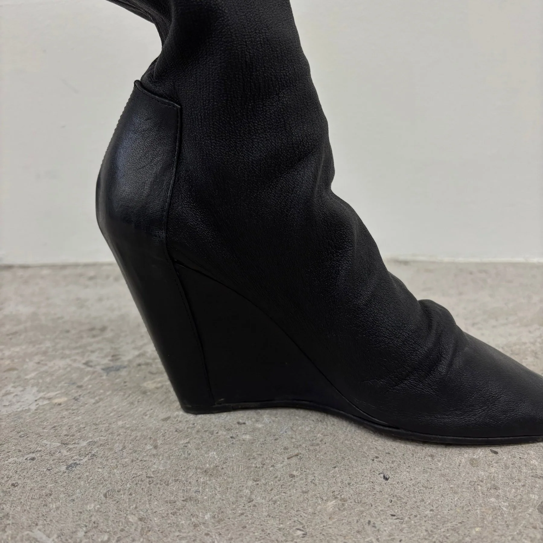 Rick Owens Larry Sock Open Toe Wedge Heels - Image 5