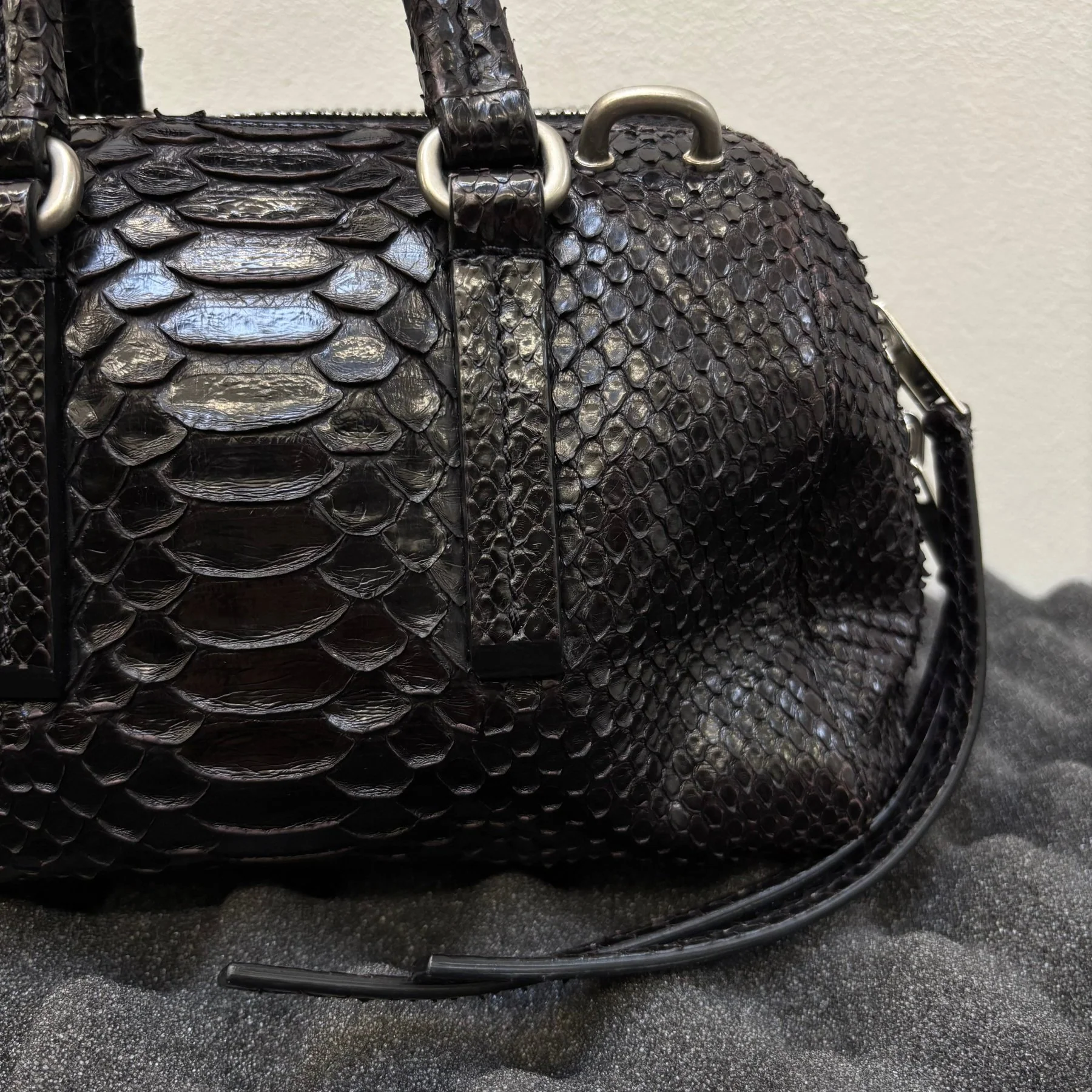Rick Owens Mini Python Bowling Bag - Image 6