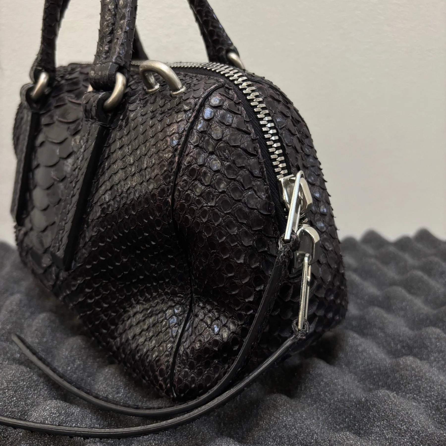 Rick Owens Mini Python Bowling Bag - Image 9